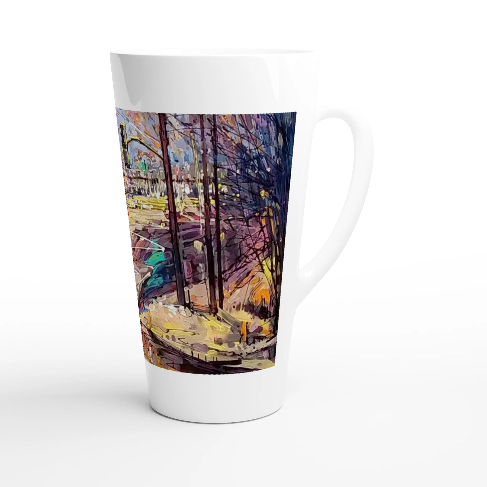 History of lights - White Latte 17oz Ceramic Mug - eduardgurevich