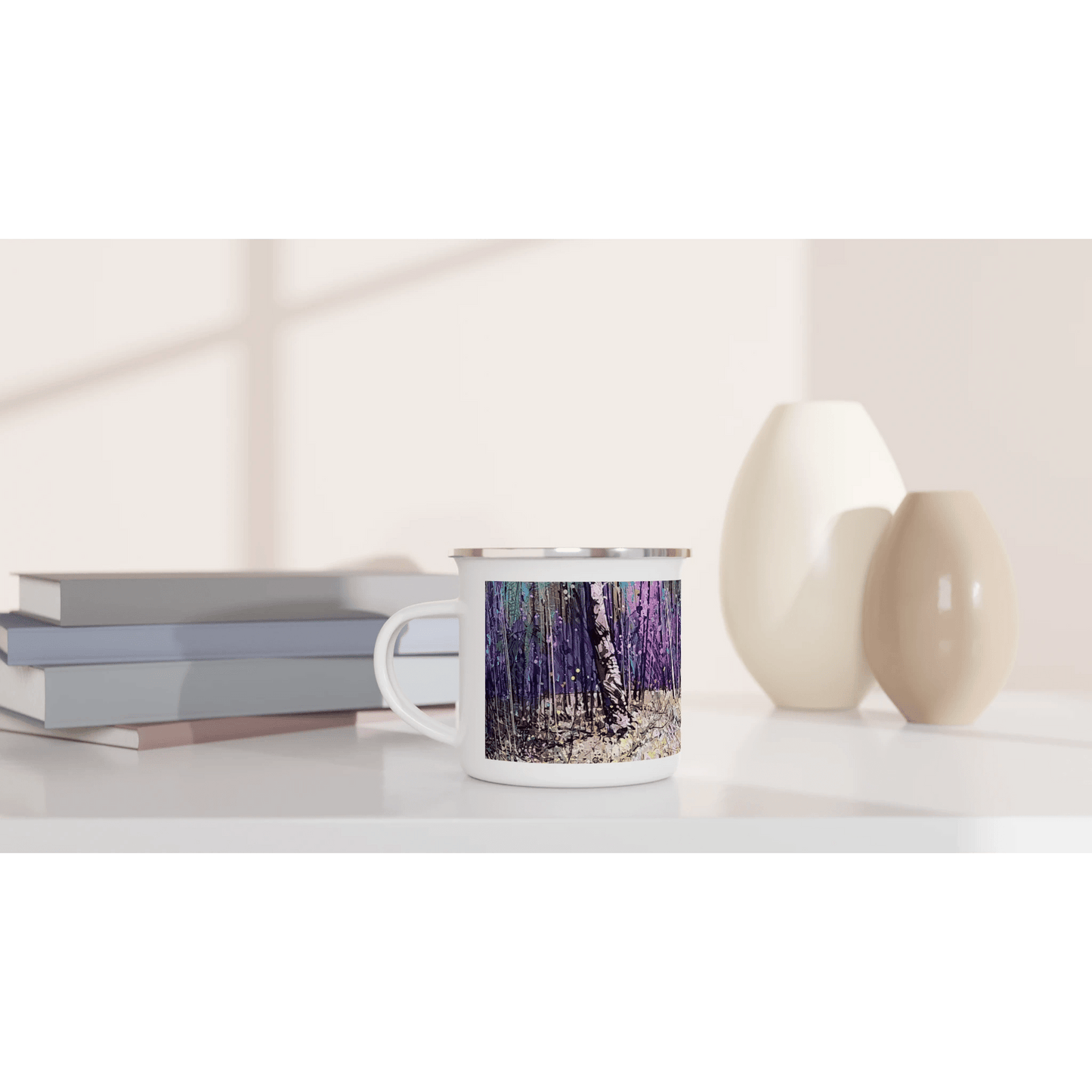 Last statement - White 12oz Enamel Mug - eduardgurevich