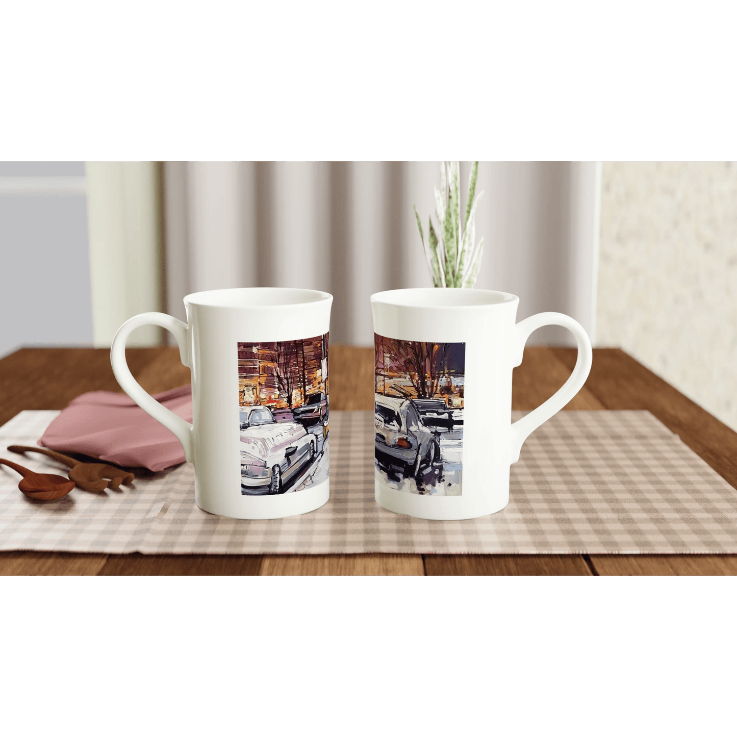 Life under the snow - White 10oz Porcelain Slim Mug - eduardgurevich