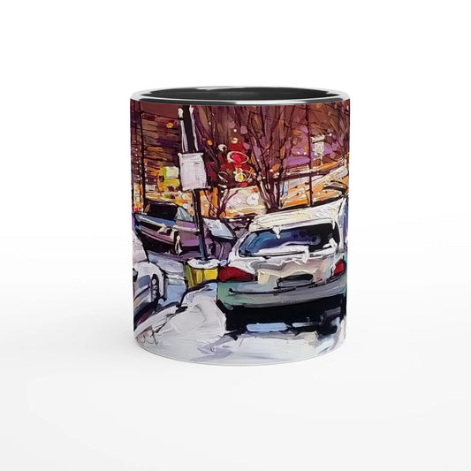 Life under the snow - White 11oz Ceramic Mug with Color Inside - eduardgurevich