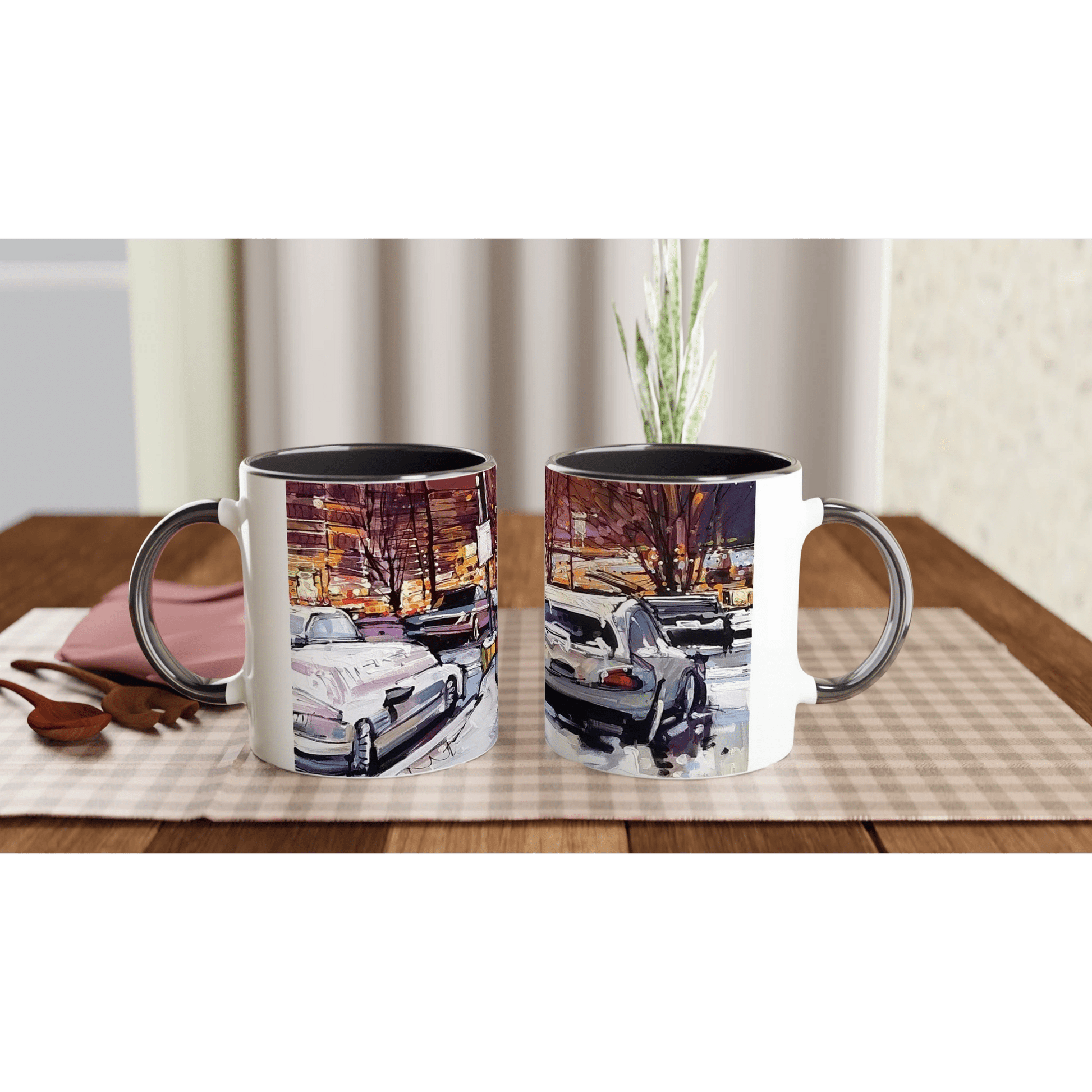 Life under the snow - White 11oz Ceramic Mug with Color Inside - eduardgurevich