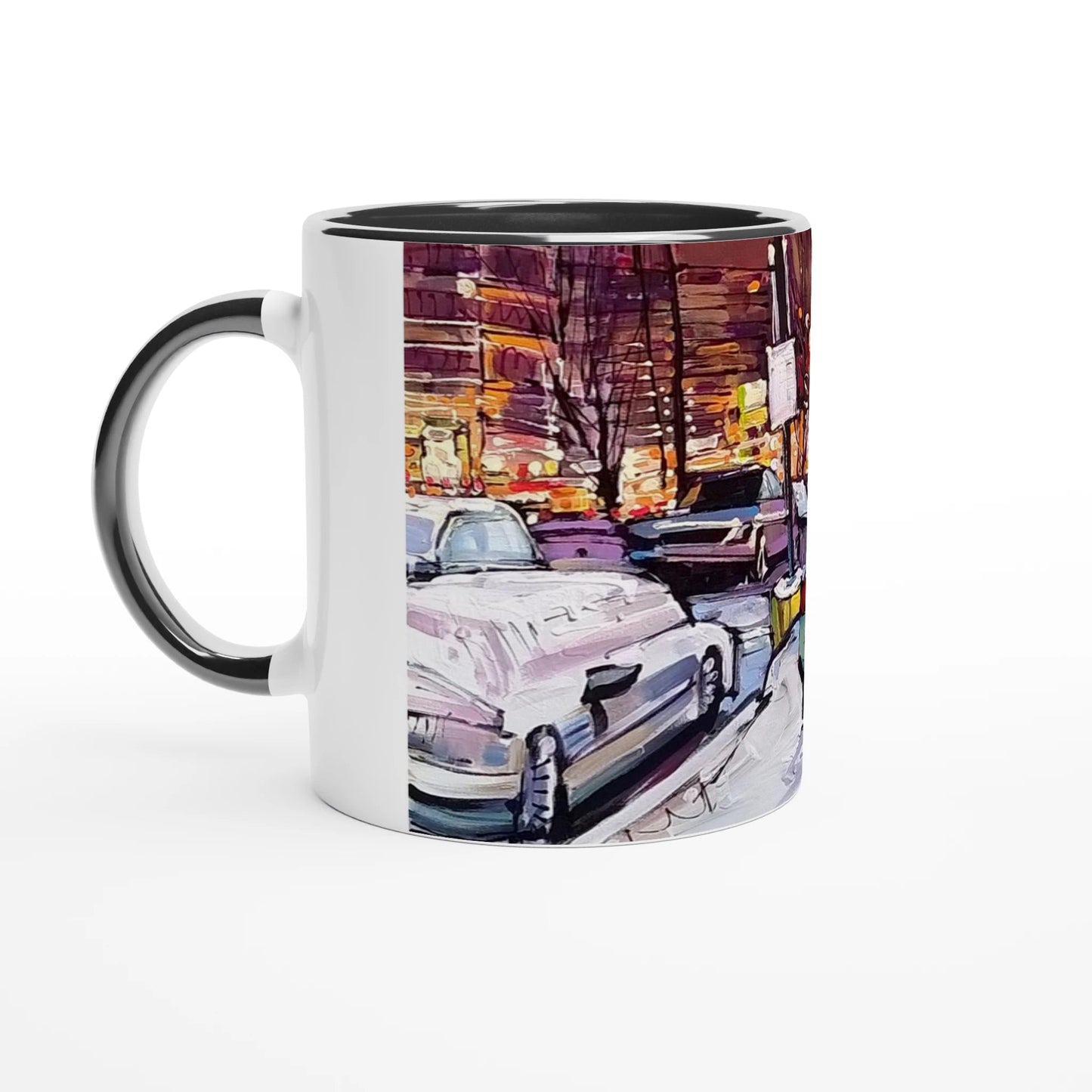 Life under the snow - White 11oz Ceramic Mug with Color Inside - eduardgurevich