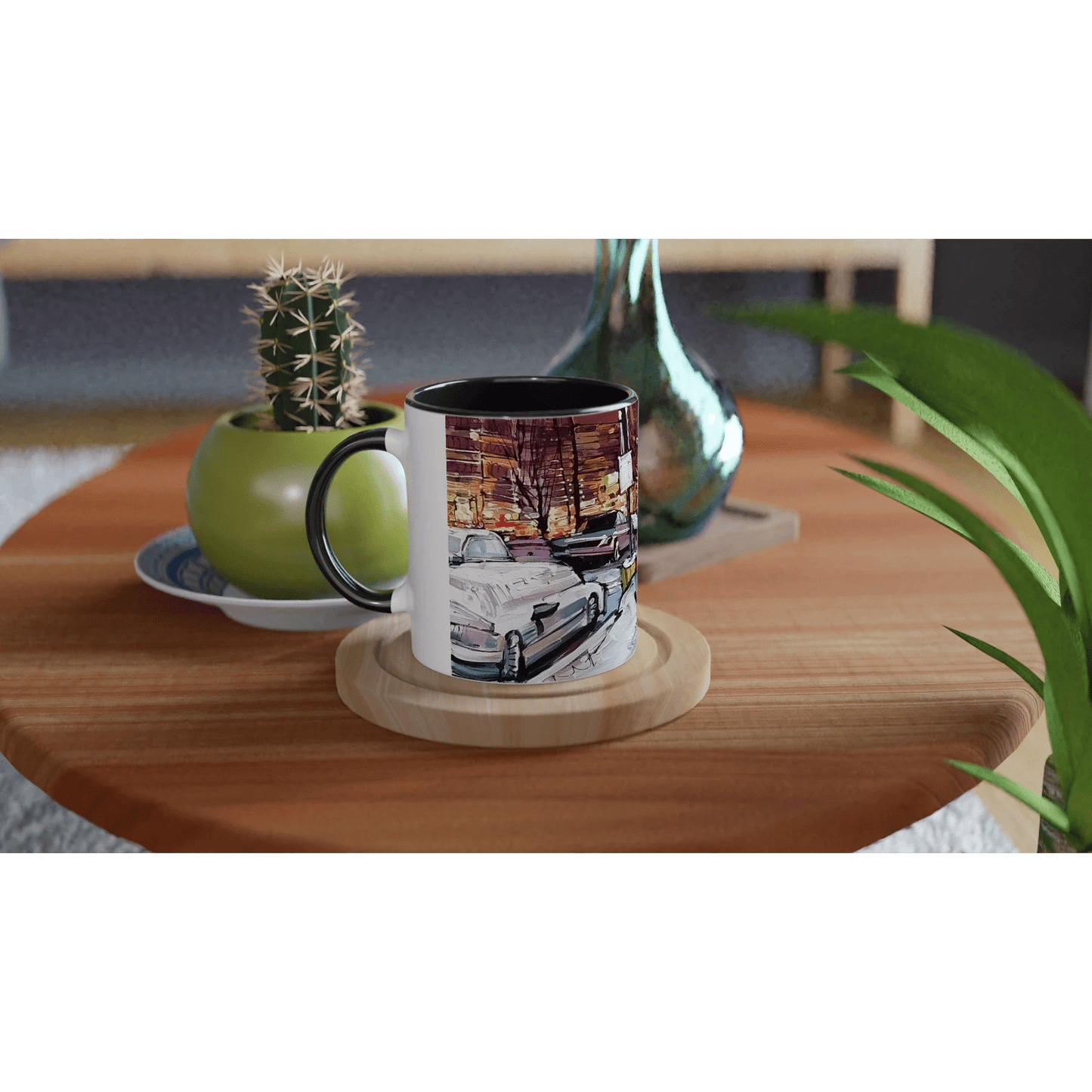 Life under the snow - White 11oz Ceramic Mug with Color Inside - eduardgurevich