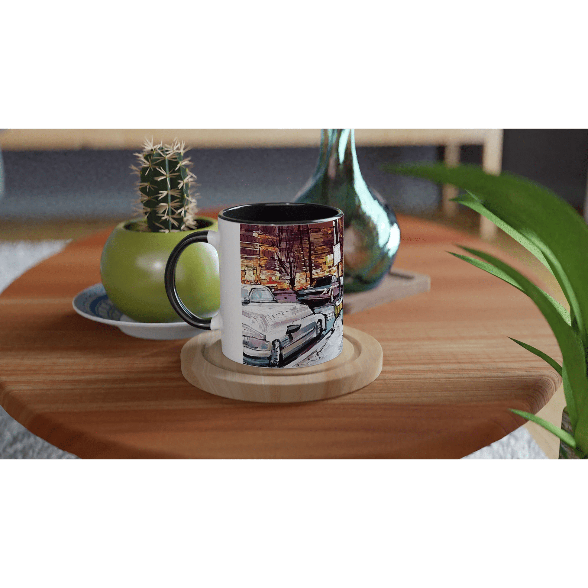 Life under the snow - White 11oz Ceramic Mug with Color Inside - eduardgurevich
