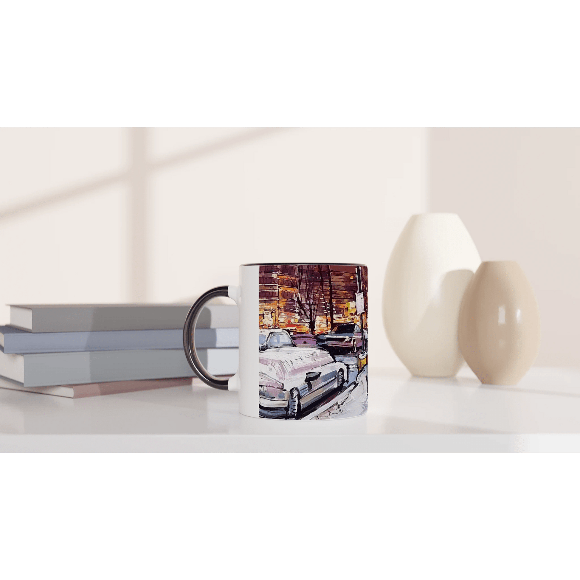 Life under the snow - White 11oz Ceramic Mug with Color Inside - eduardgurevich
