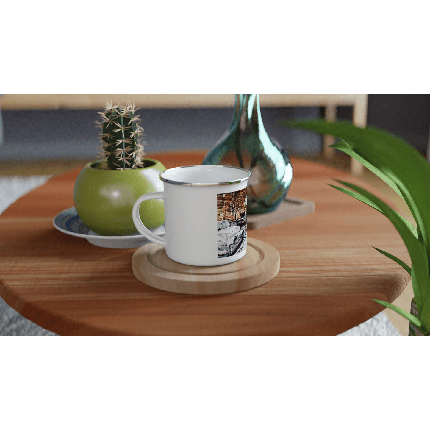 Life under the snow - White 12oz Enamel Mug - eduardgurevich