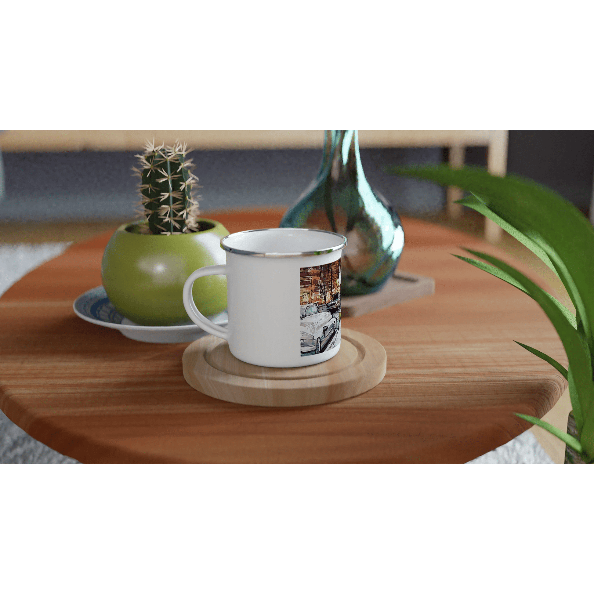 Life under the snow - White 12oz Enamel Mug - eduardgurevich
