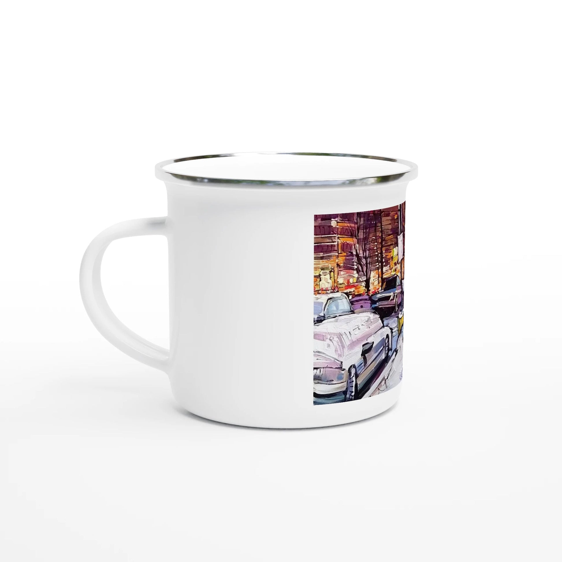 Life under the snow - White 12oz Enamel Mug - eduardgurevich