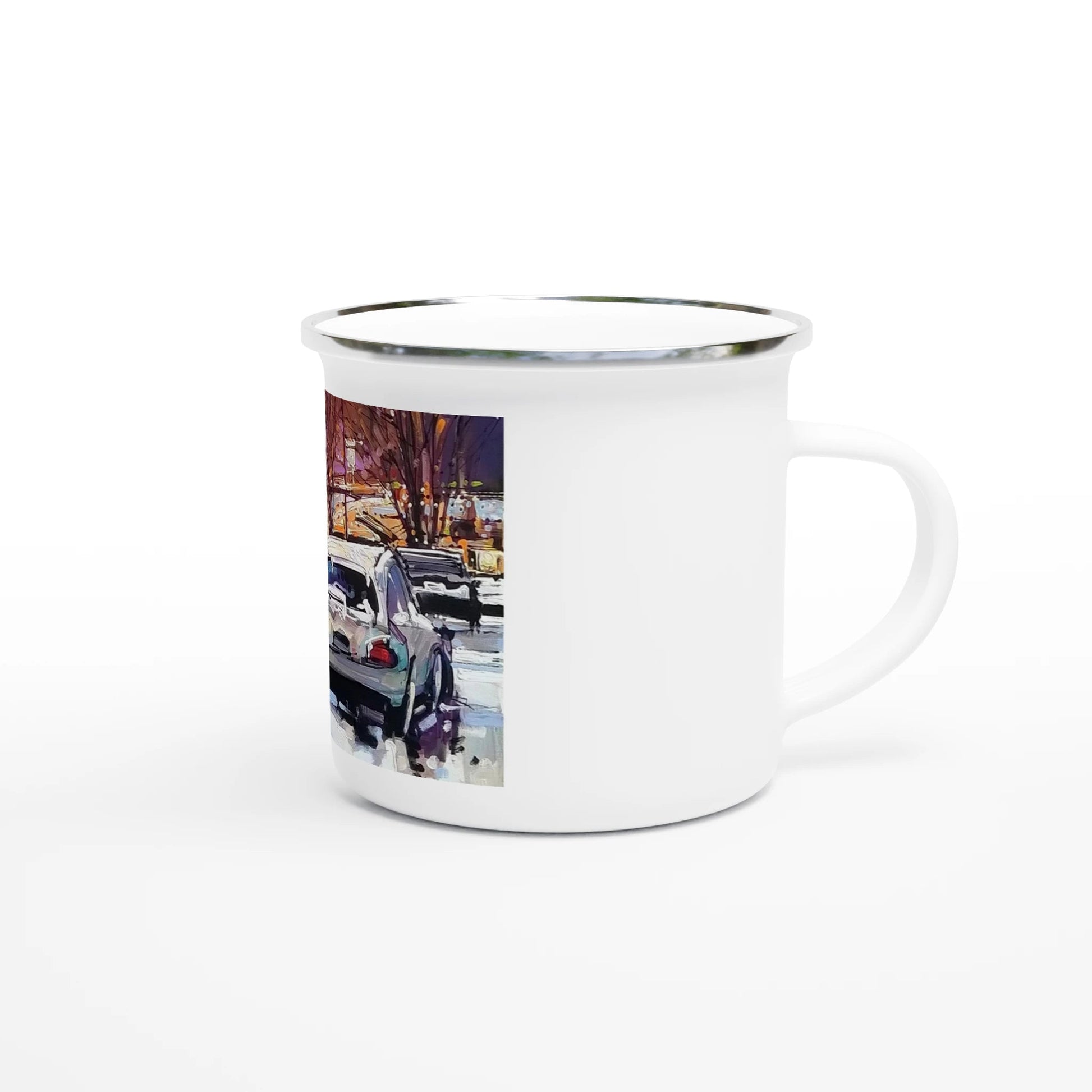 Life under the snow - White 12oz Enamel Mug - eduardgurevich