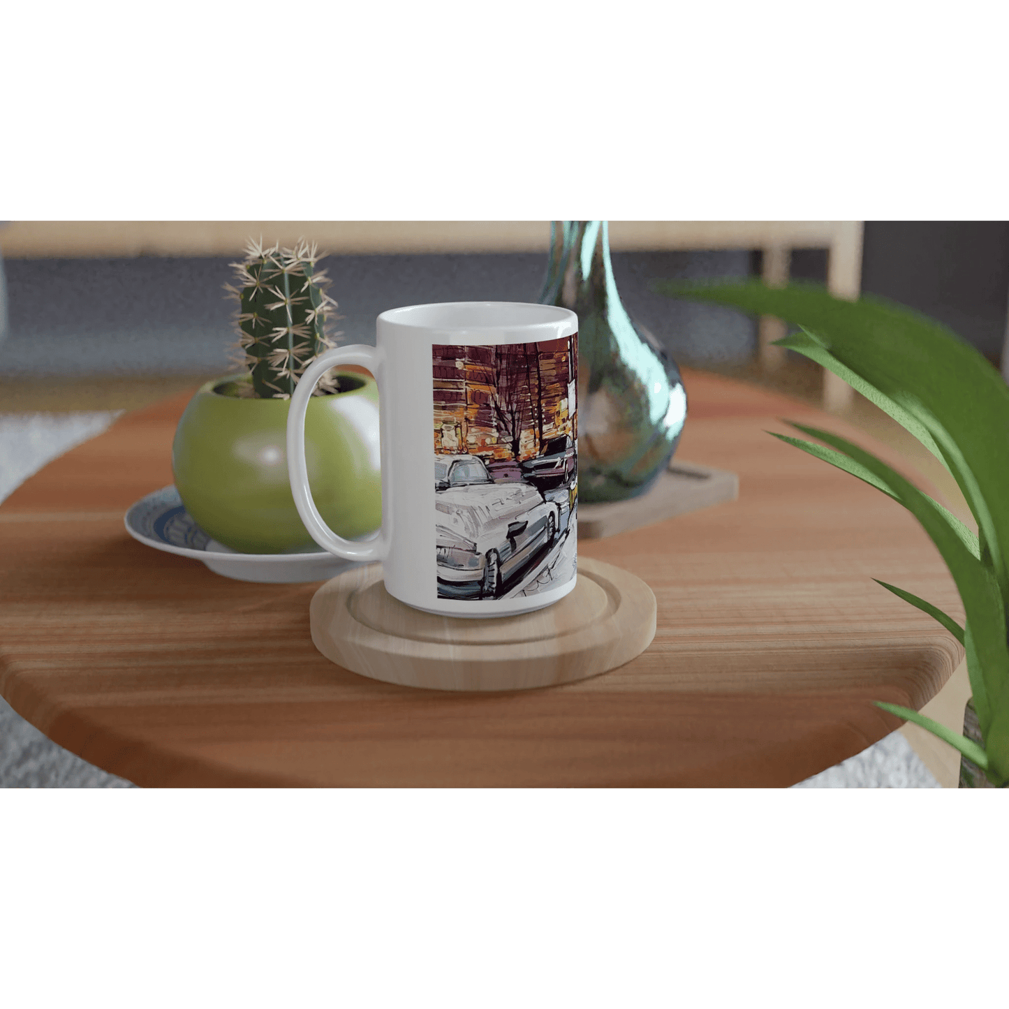 Life under the snow - White 15oz Ceramic Mug - eduardgurevich
