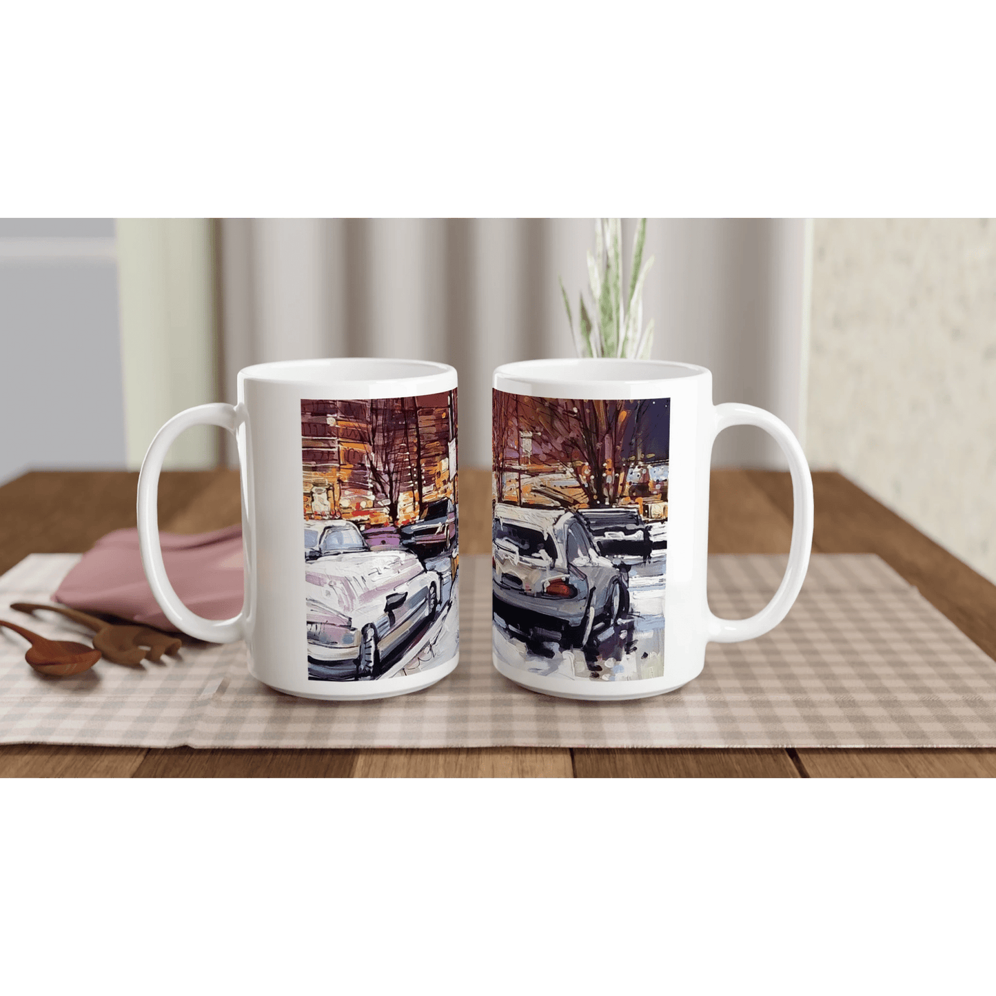Life under the snow - White 15oz Ceramic Mug - eduardgurevich