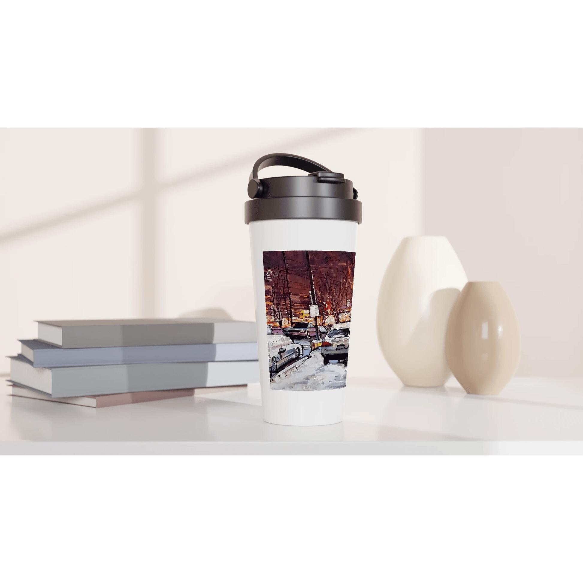 Life under the snow - White 15oz Stainless Steel Travel Mug - eduardgurevich