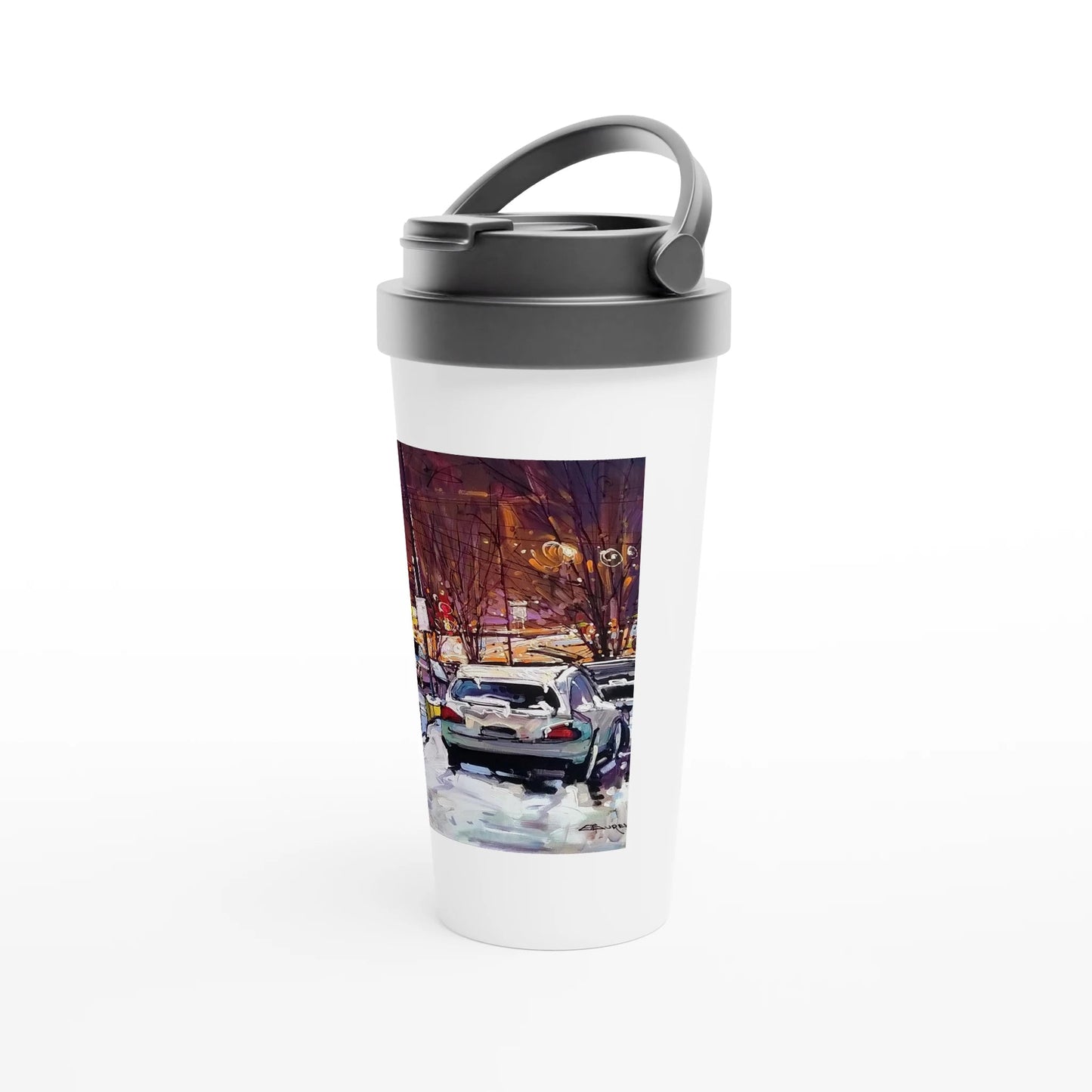 Life under the snow - White 15oz Stainless Steel Travel Mug - eduardgurevich