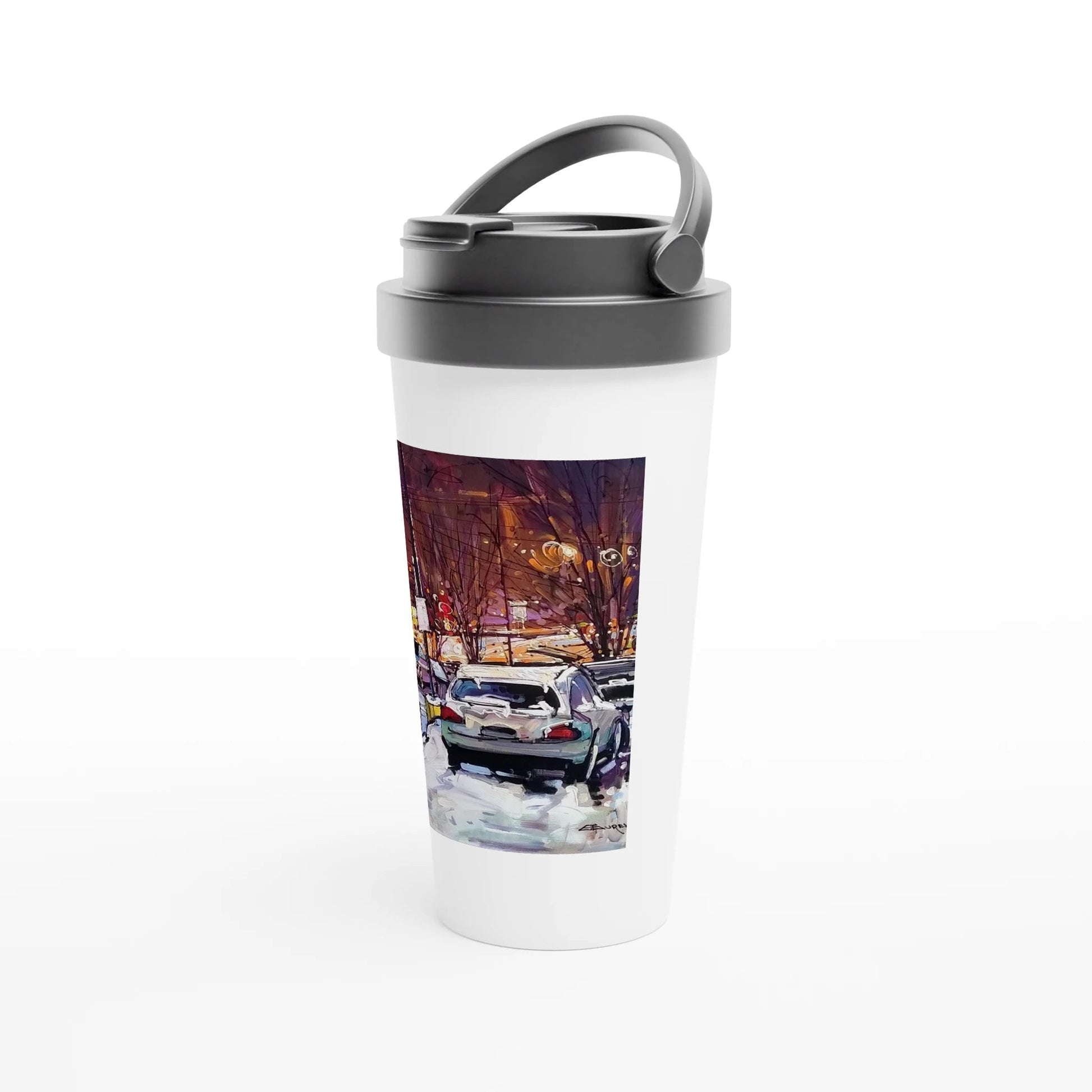 Life under the snow - White 15oz Stainless Steel Travel Mug - eduardgurevich