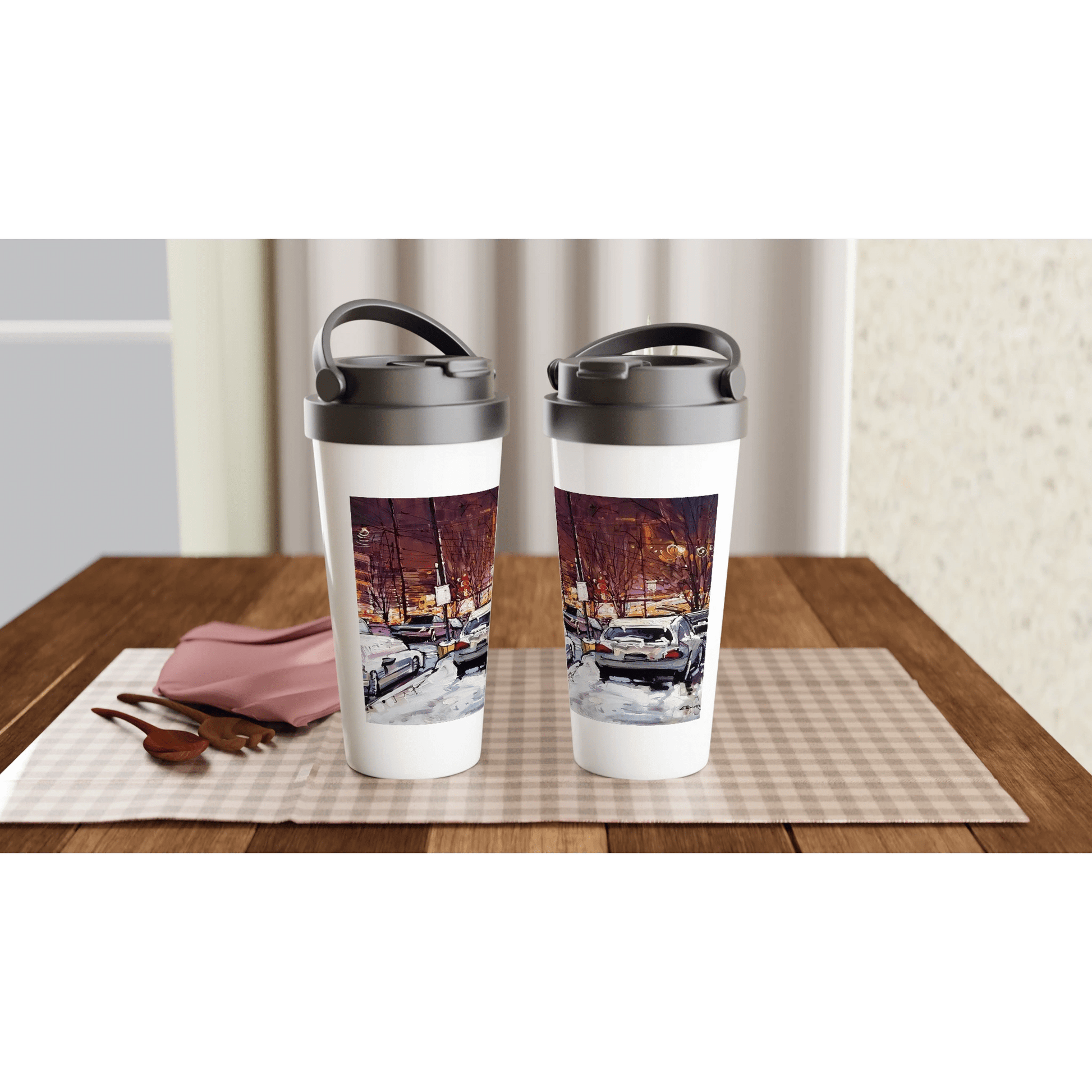 Life under the snow - White 15oz Stainless Steel Travel Mug - eduardgurevich