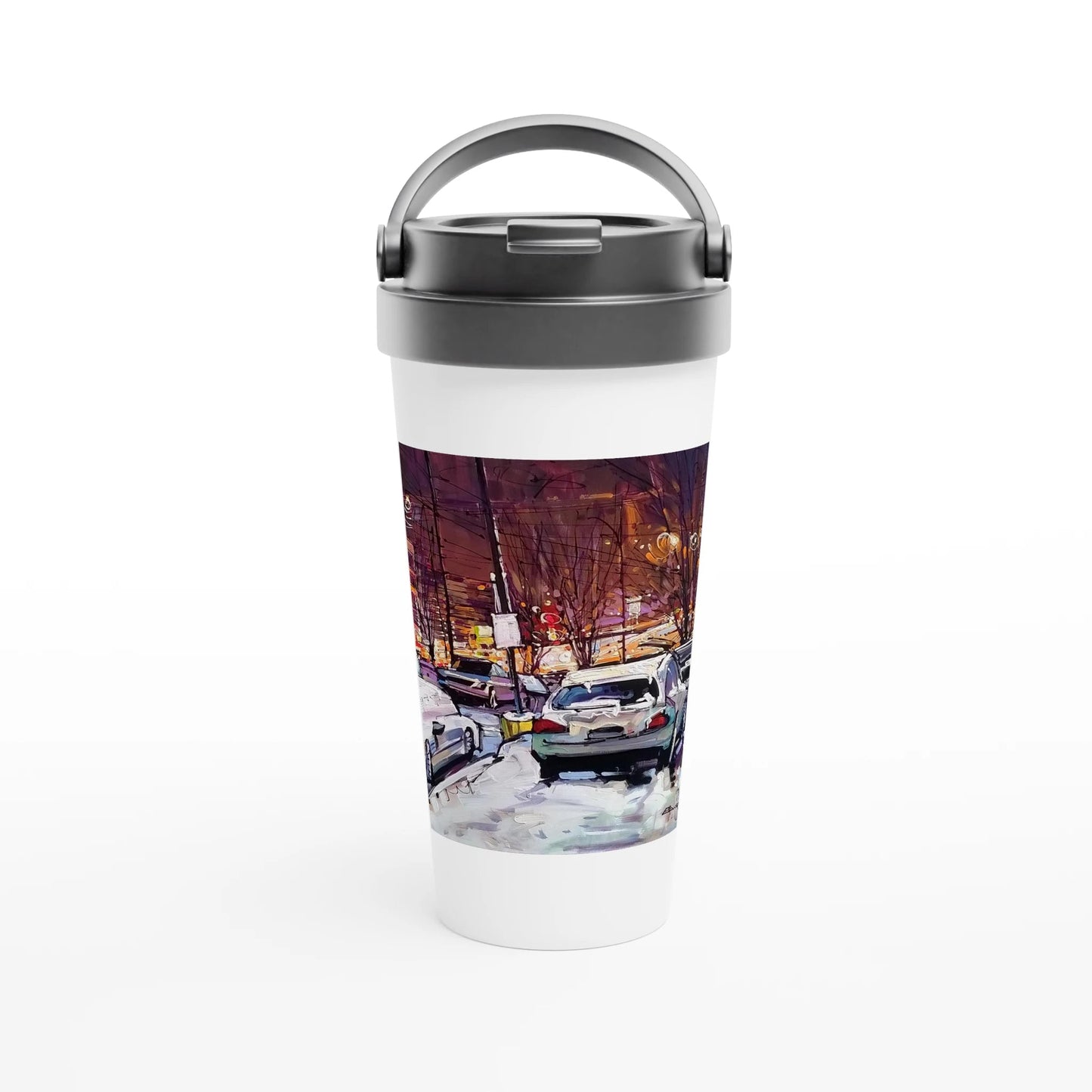 Life under the snow - White 15oz Stainless Steel Travel Mug - eduardgurevich