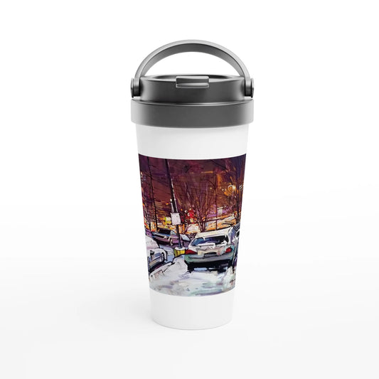 Life under the snow - White 15oz Stainless Steel Travel Mug - eduardgurevich