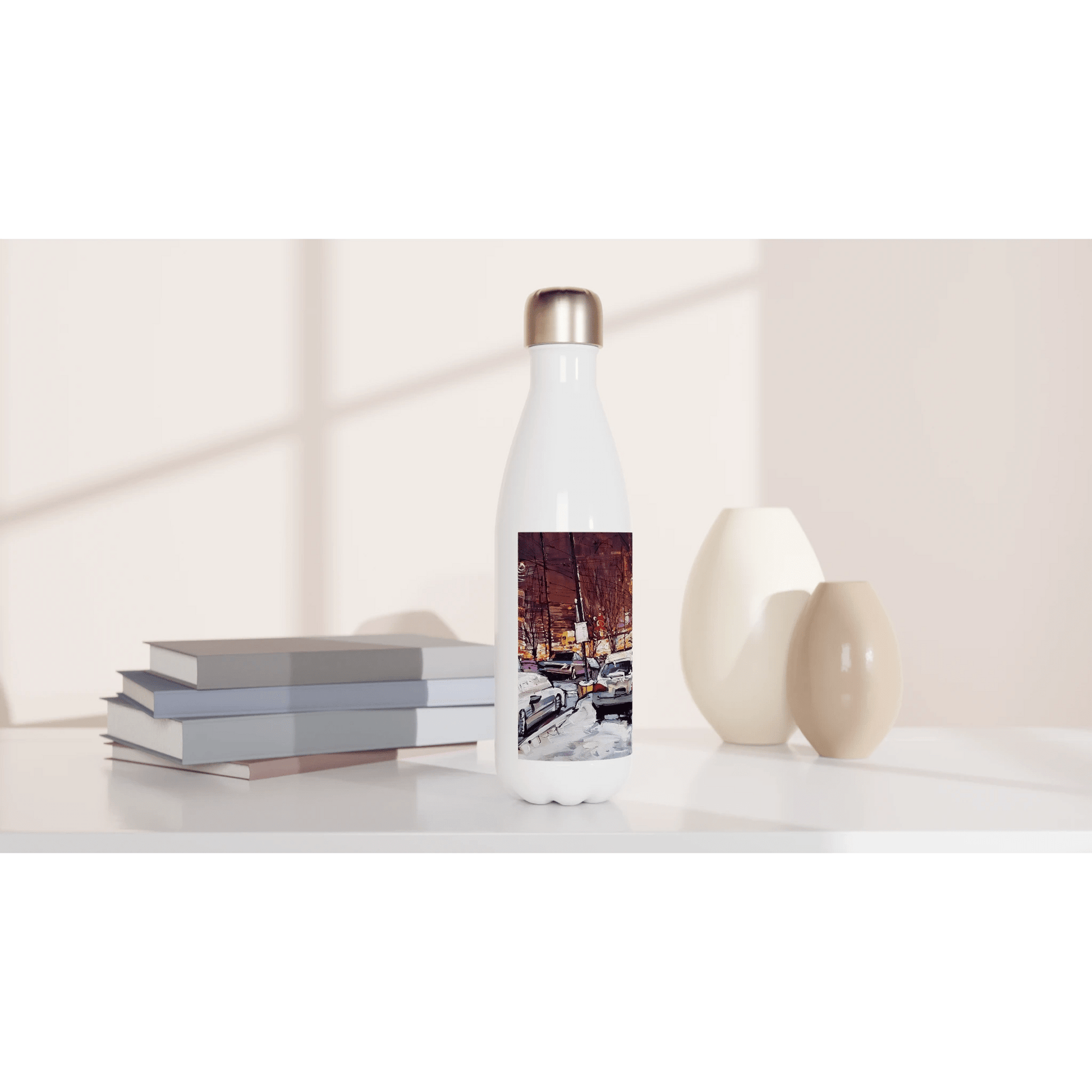 Life under the snow - White 17oz Stainless Steel Water Bottle - eduardgurevich