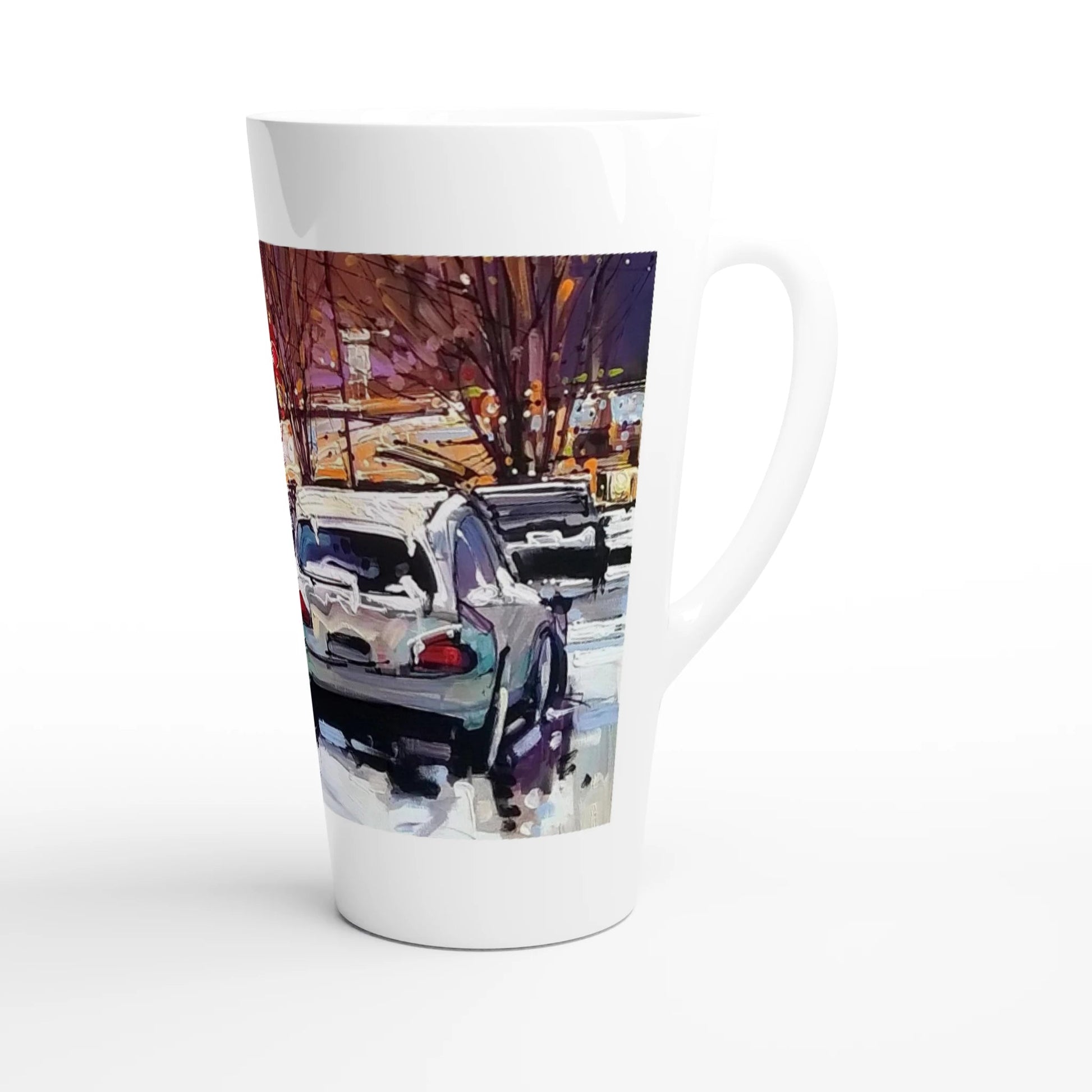 Life under the snow - White Latte 17oz Ceramic Mug - eduardgurevich