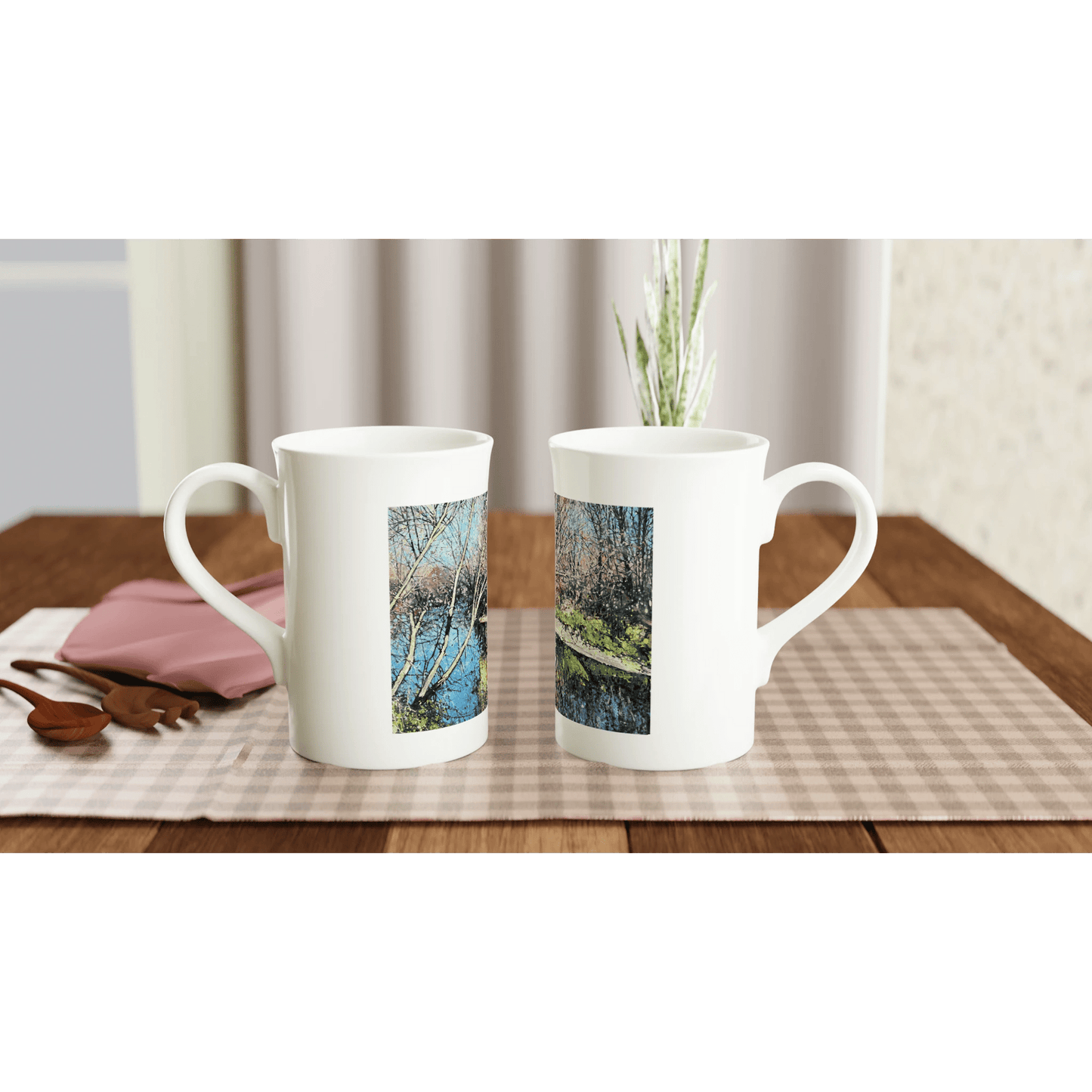 Mirror - White 10oz Porcelain Slim Mug - eduardgurevich
