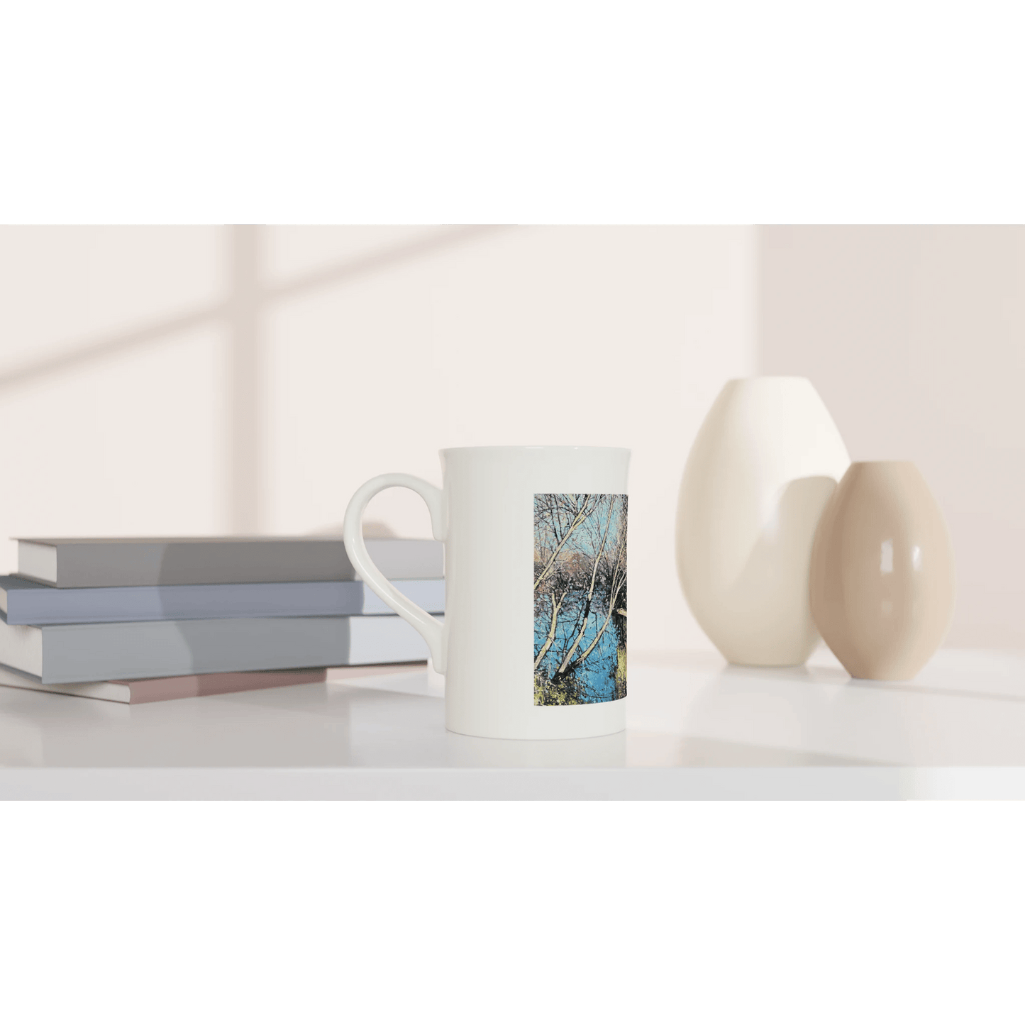 Mirror - White 10oz Porcelain Slim Mug - eduardgurevich