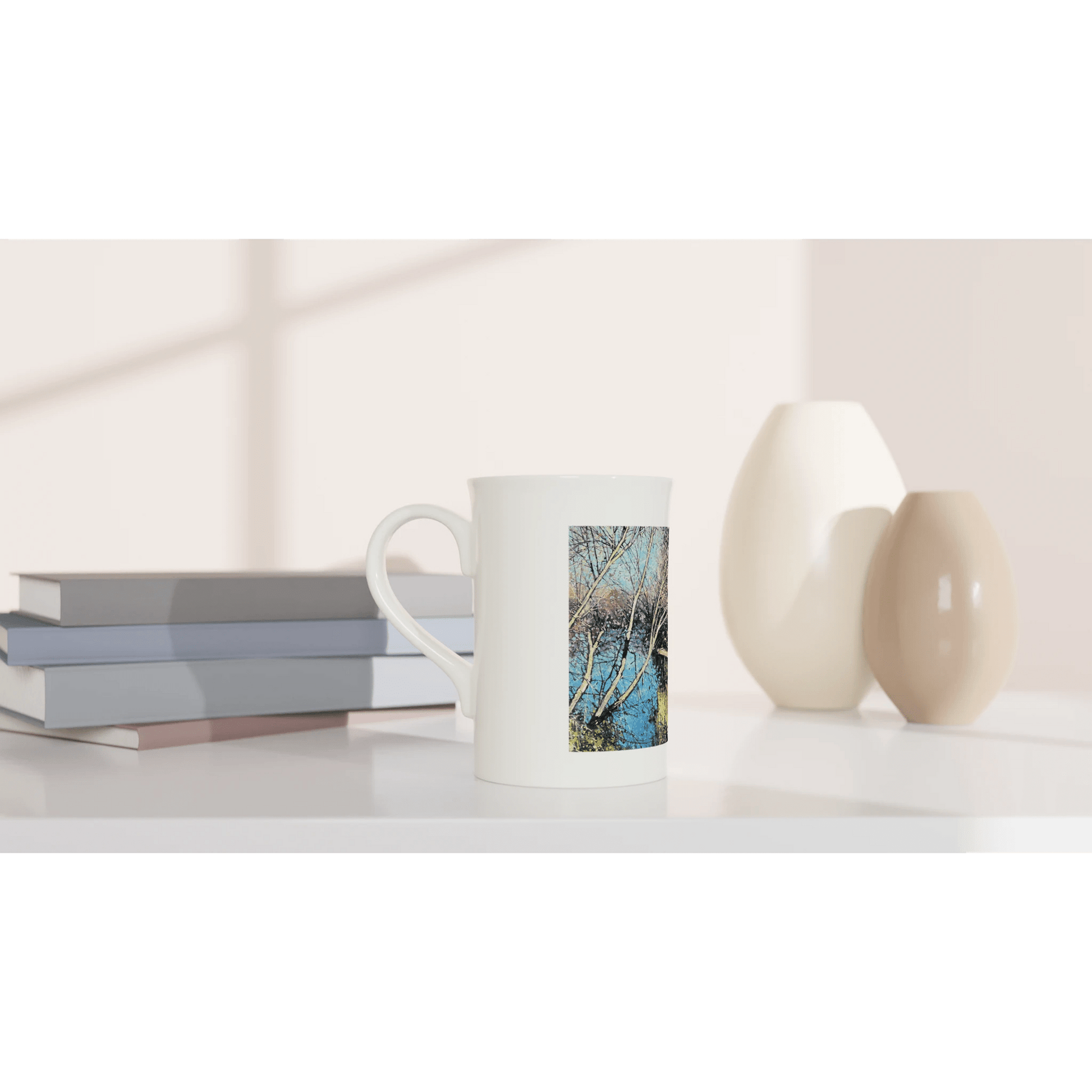 Mirror - White 10oz Porcelain Slim Mug - eduardgurevich