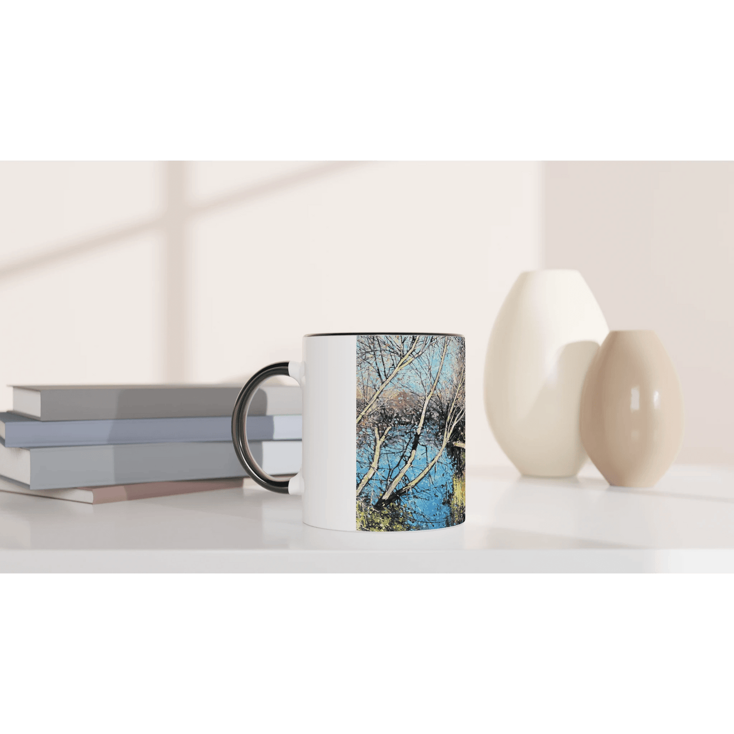 Mirror - White 11oz Ceramic Mug with Color Inside - eduardgurevich