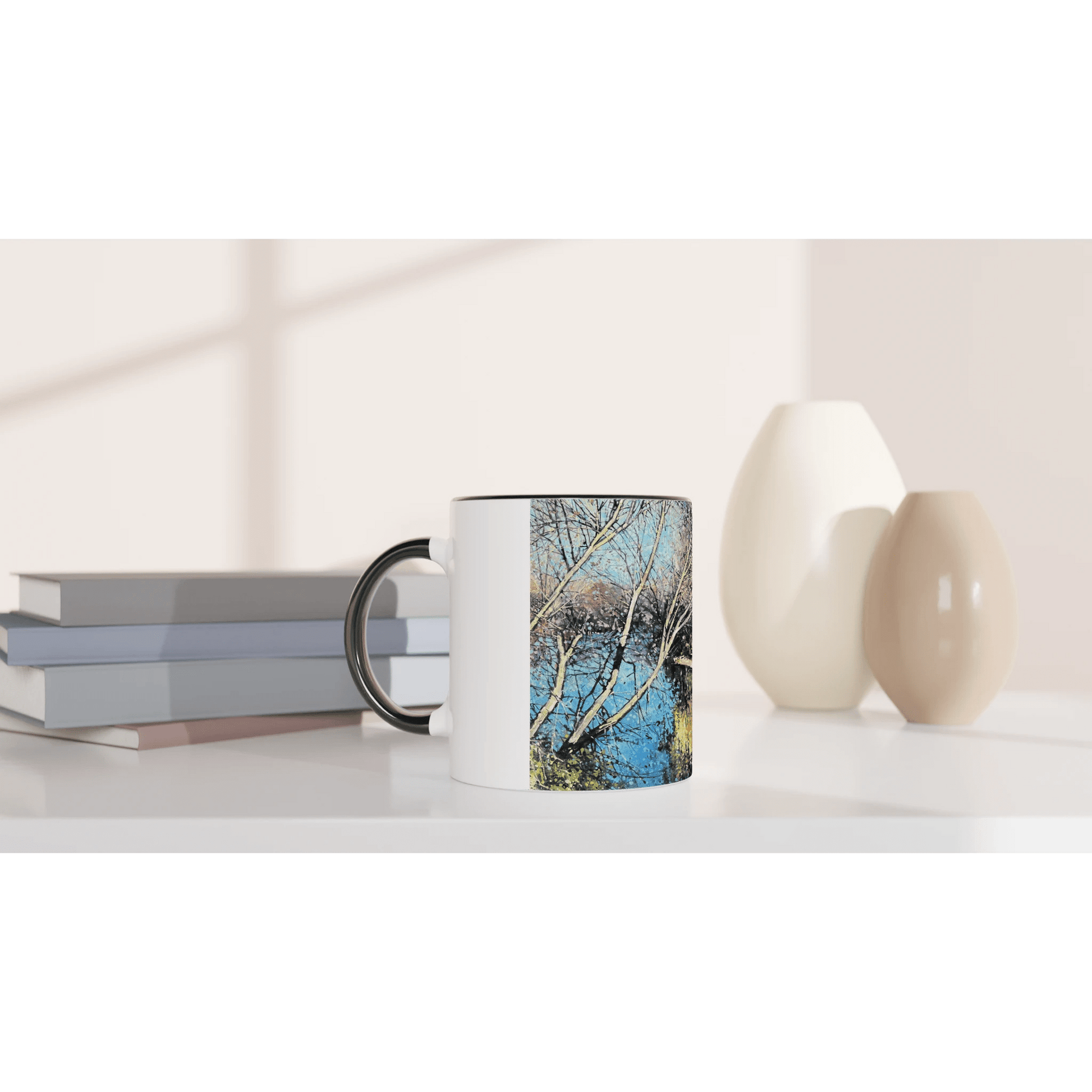 Mirror - White 11oz Ceramic Mug with Color Inside - eduardgurevich