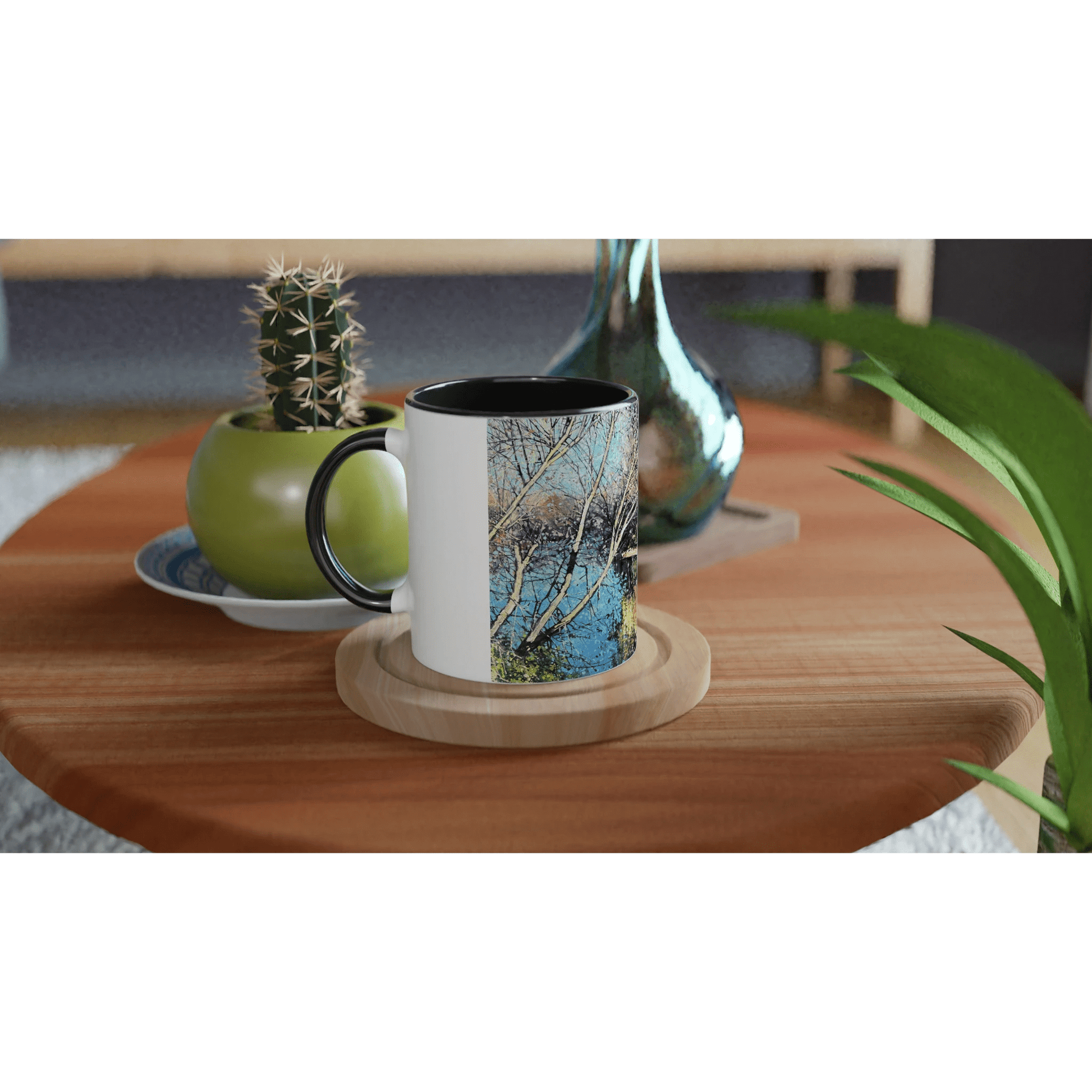 Mirror - White 11oz Ceramic Mug with Color Inside - eduardgurevich