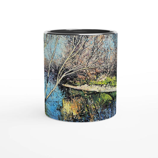 Mirror - White 11oz Ceramic Mug with Color Inside - eduardgurevich