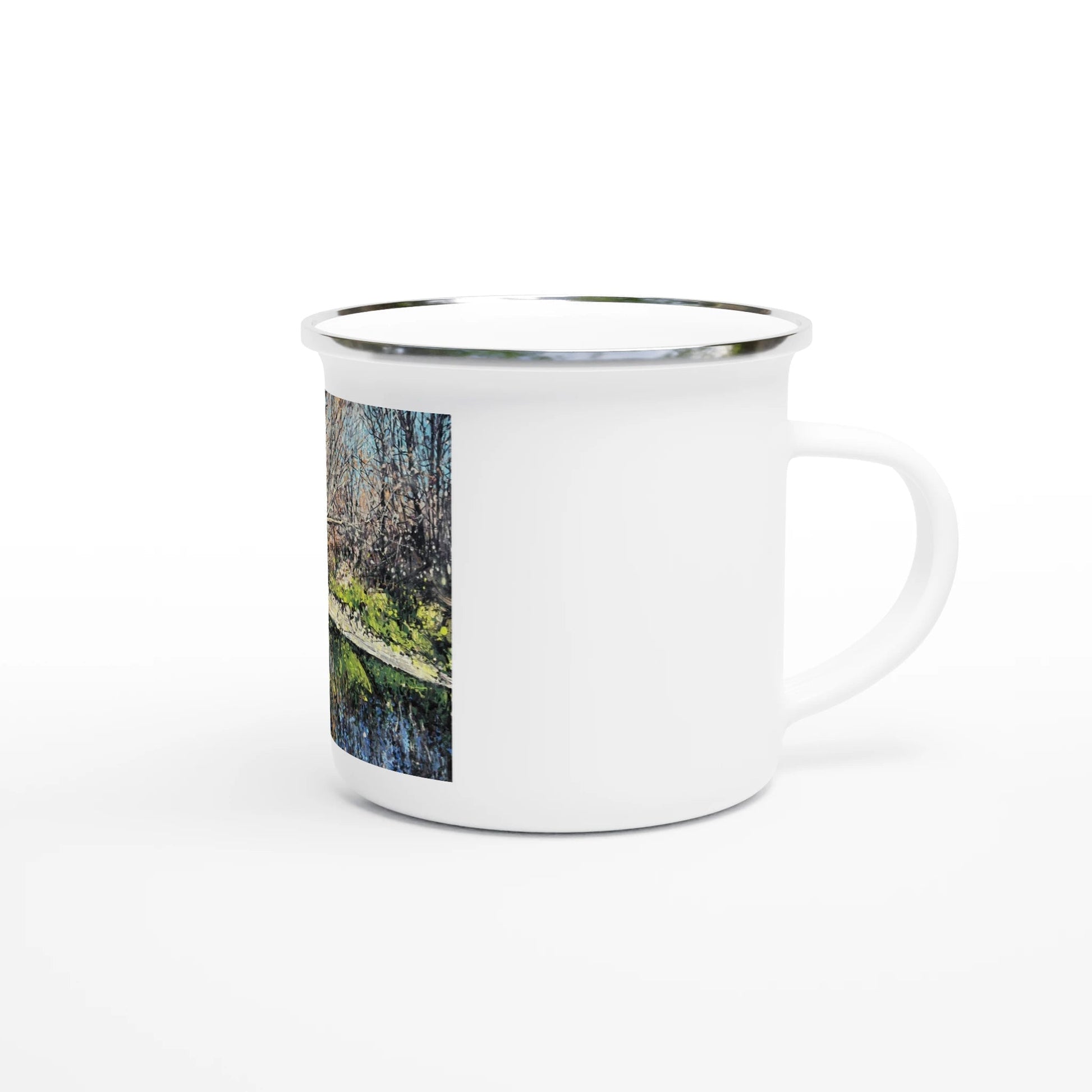 Mirror - White 12oz Enamel Mug - eduardgurevich