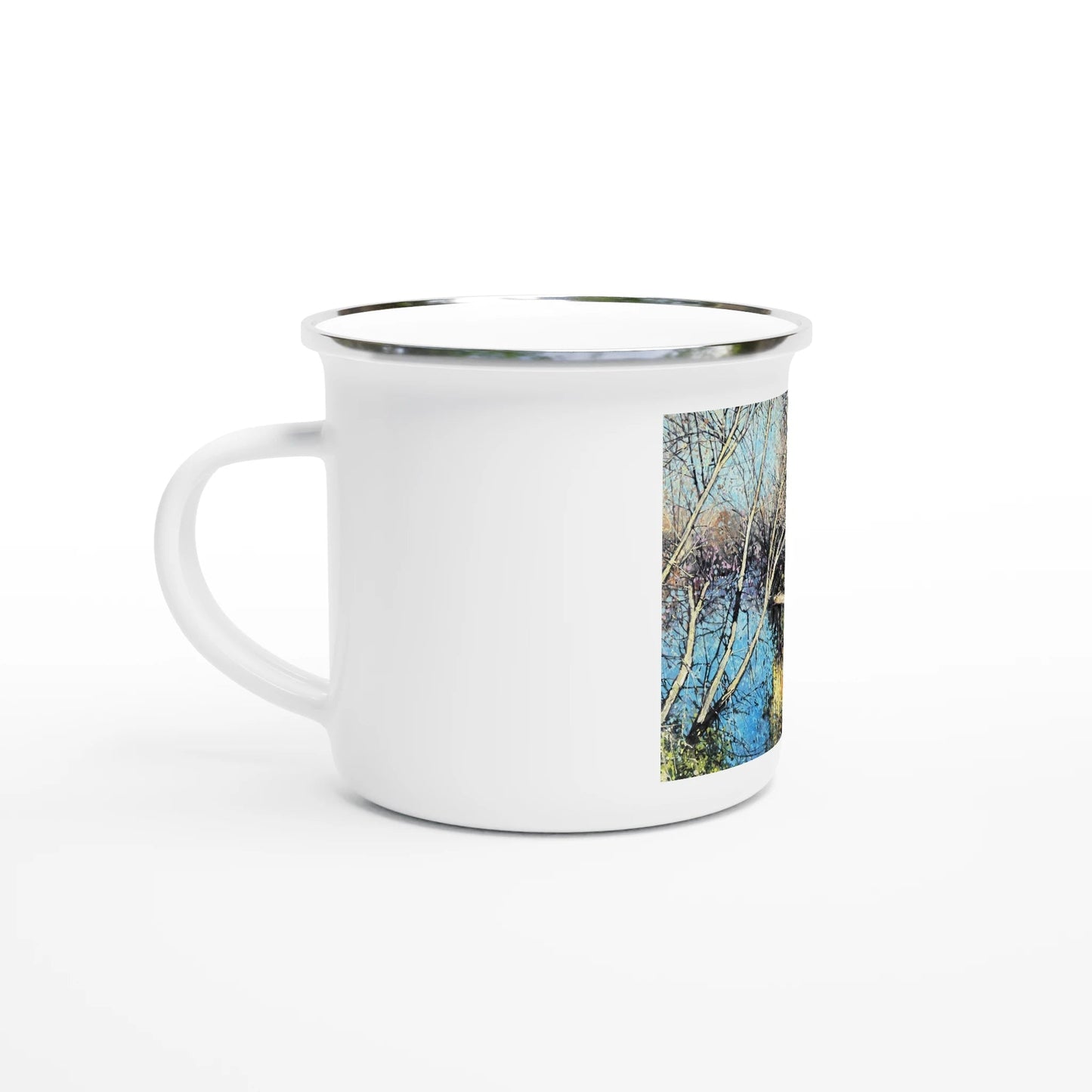 Mirror - White 12oz Enamel Mug - eduardgurevich