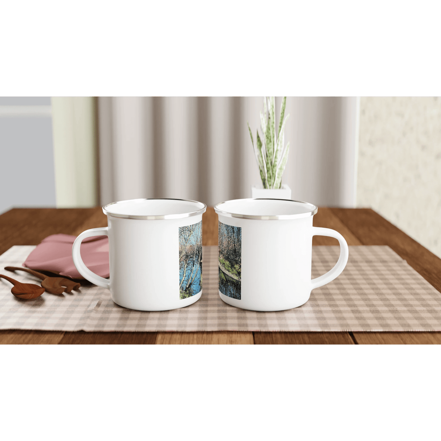 Mirror - White 12oz Enamel Mug - eduardgurevich