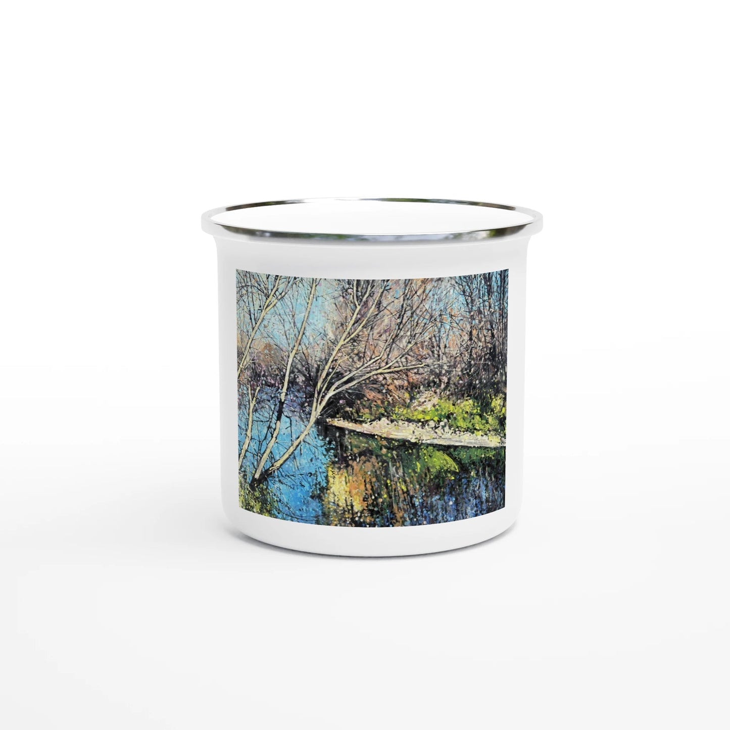 Mirror - White 12oz Enamel Mug - eduardgurevich