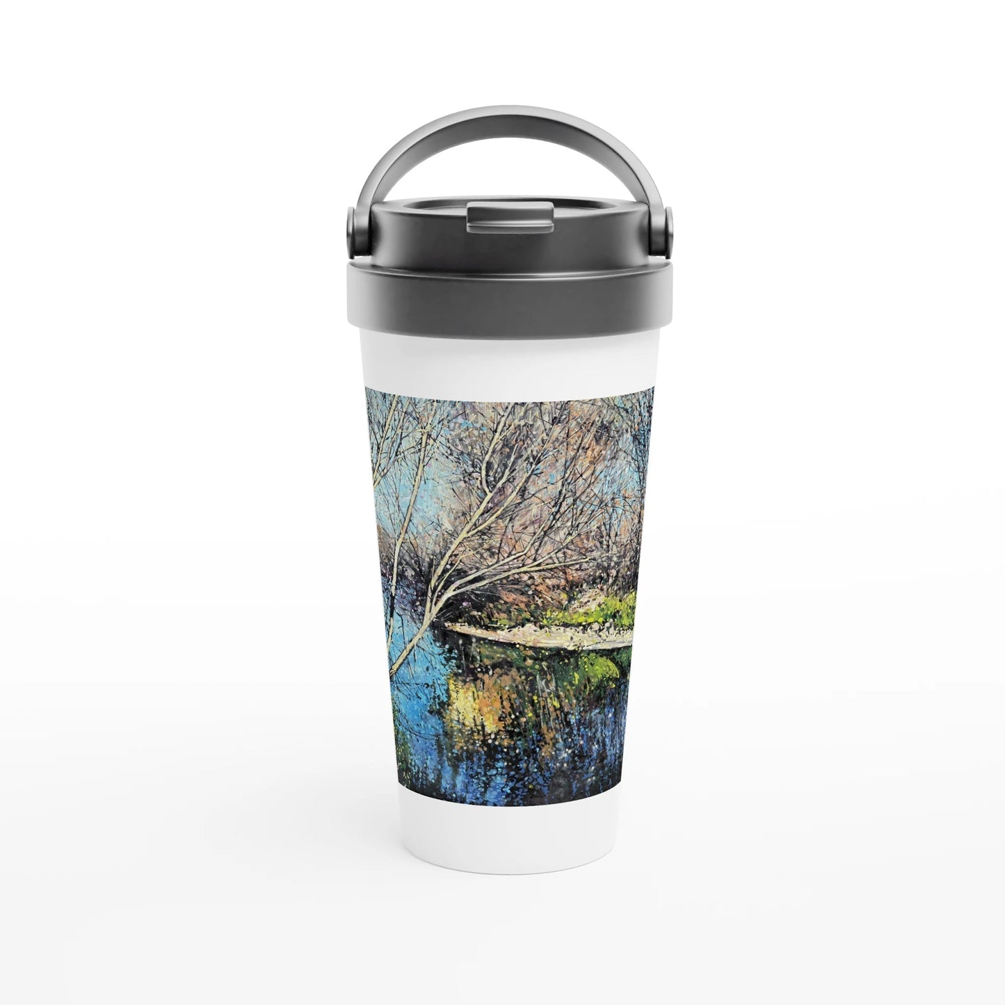 Mirror - White 15oz Stainless Steel Travel Mug - eduardgurevich