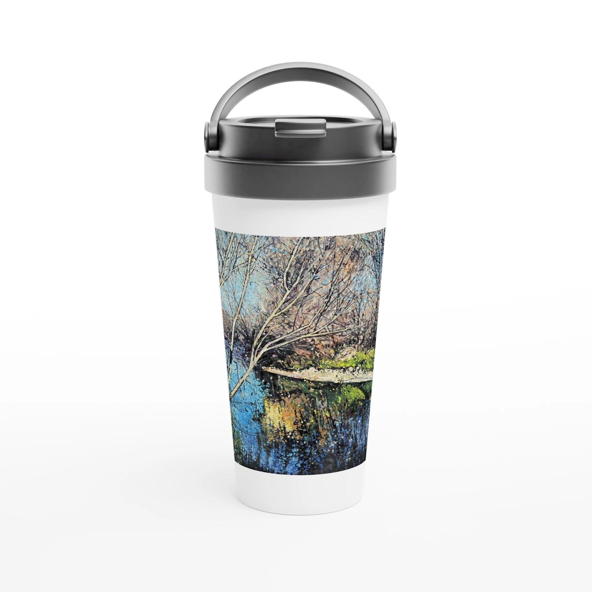 Mirror - White 15oz Stainless Steel Travel Mug - eduardgurevich