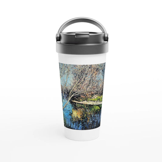 Mirror - White 15oz Stainless Steel Travel Mug - eduardgurevich
