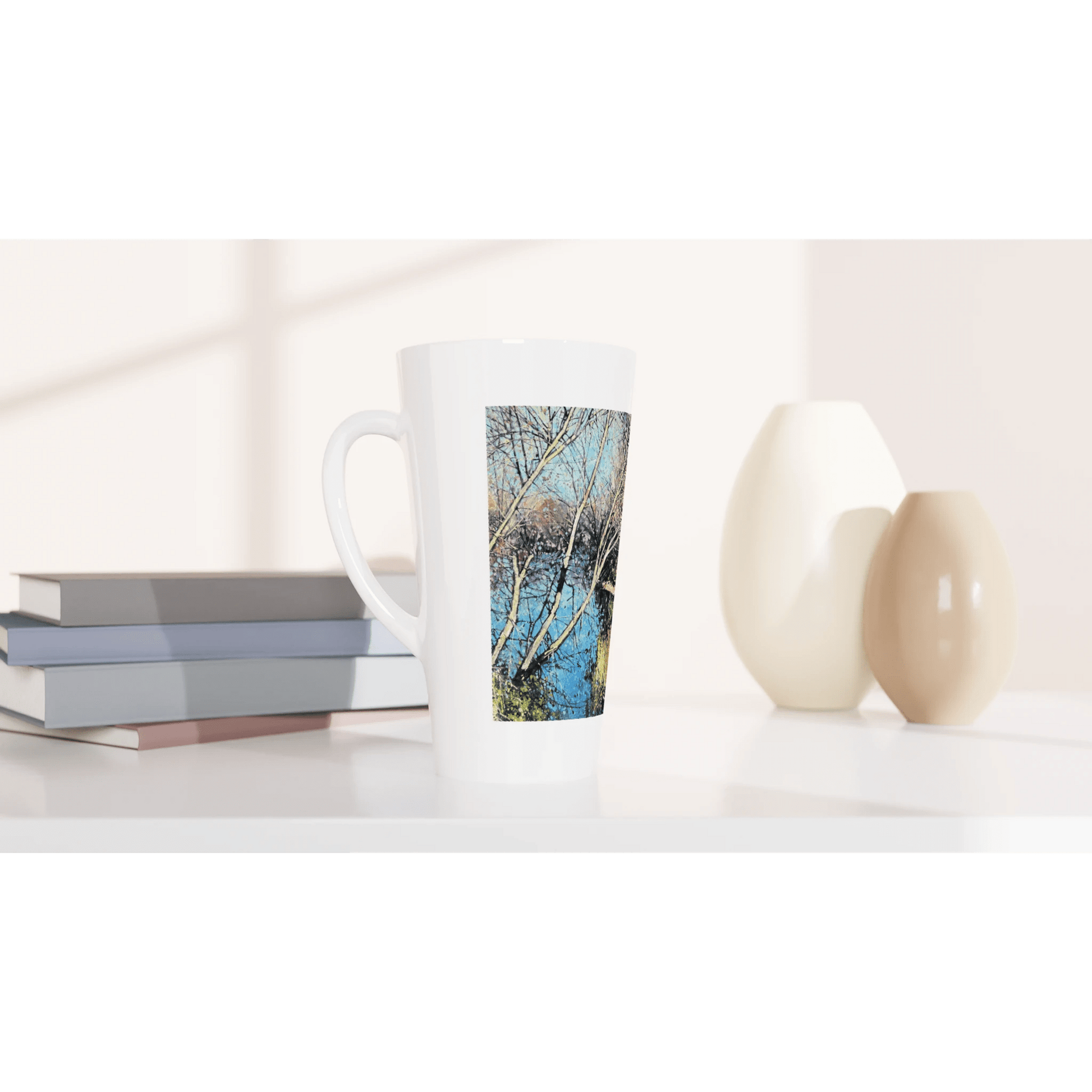 Mirror - White Latte 17oz Ceramic Mug - eduardgurevich