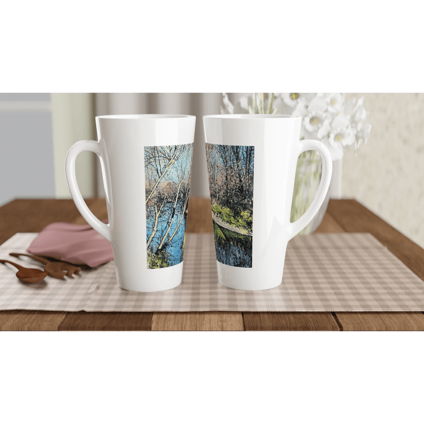 Mirror - White Latte 17oz Ceramic Mug - eduardgurevich