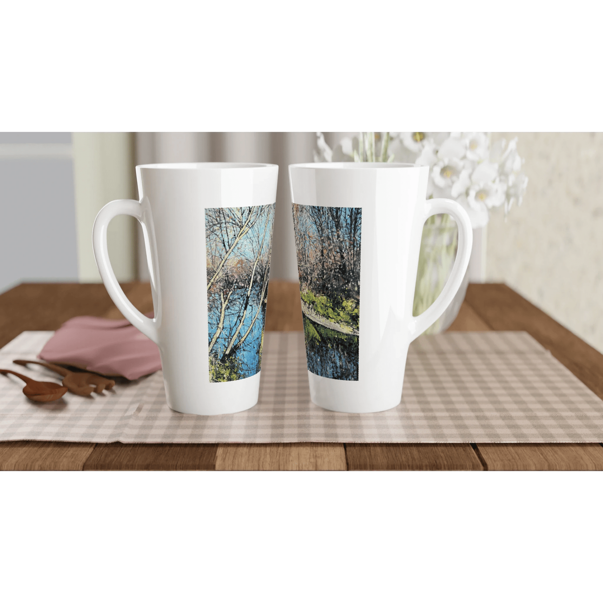 Mirror - White Latte 17oz Ceramic Mug - eduardgurevich