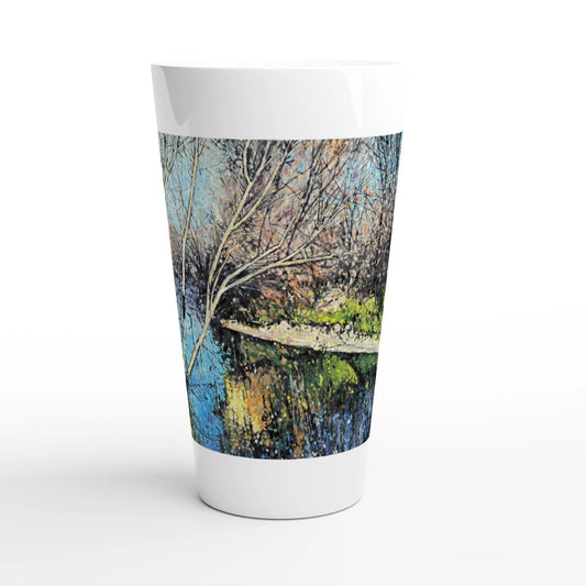 Mirror - White Latte 17oz Ceramic Mug - eduardgurevich