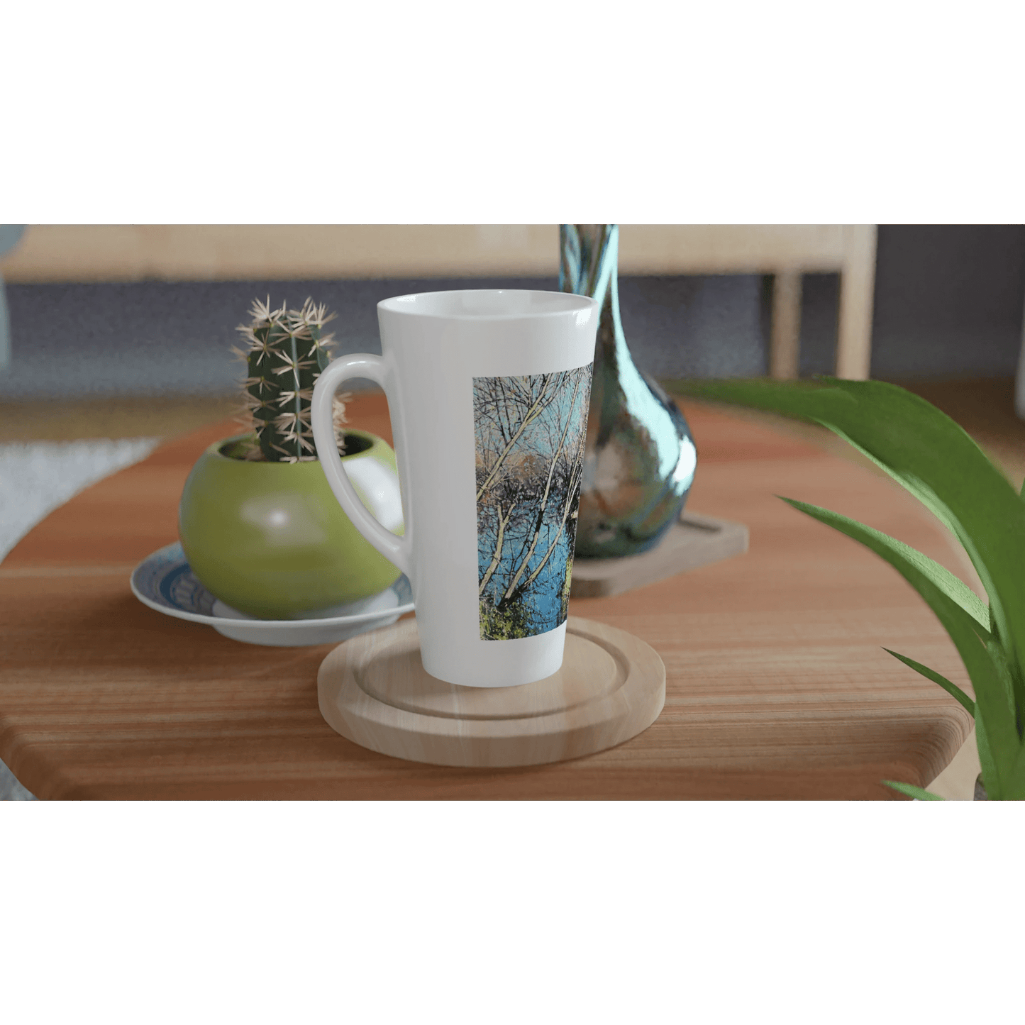Mirror - White Latte 17oz Ceramic Mug - eduardgurevich