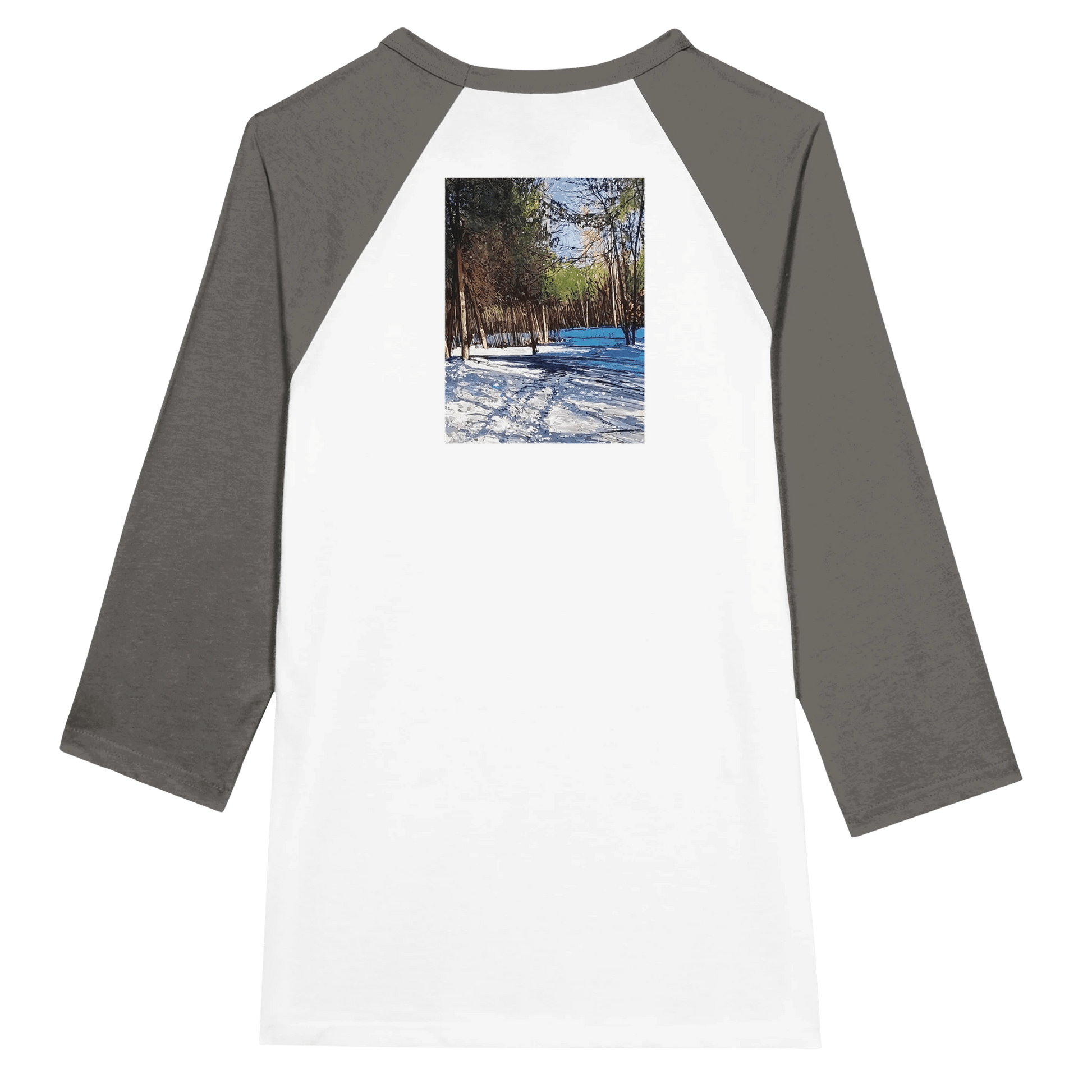Outer space - Unisex 3/4 sleeve Raglan T-shirt - eduardgurevich XL White and Black