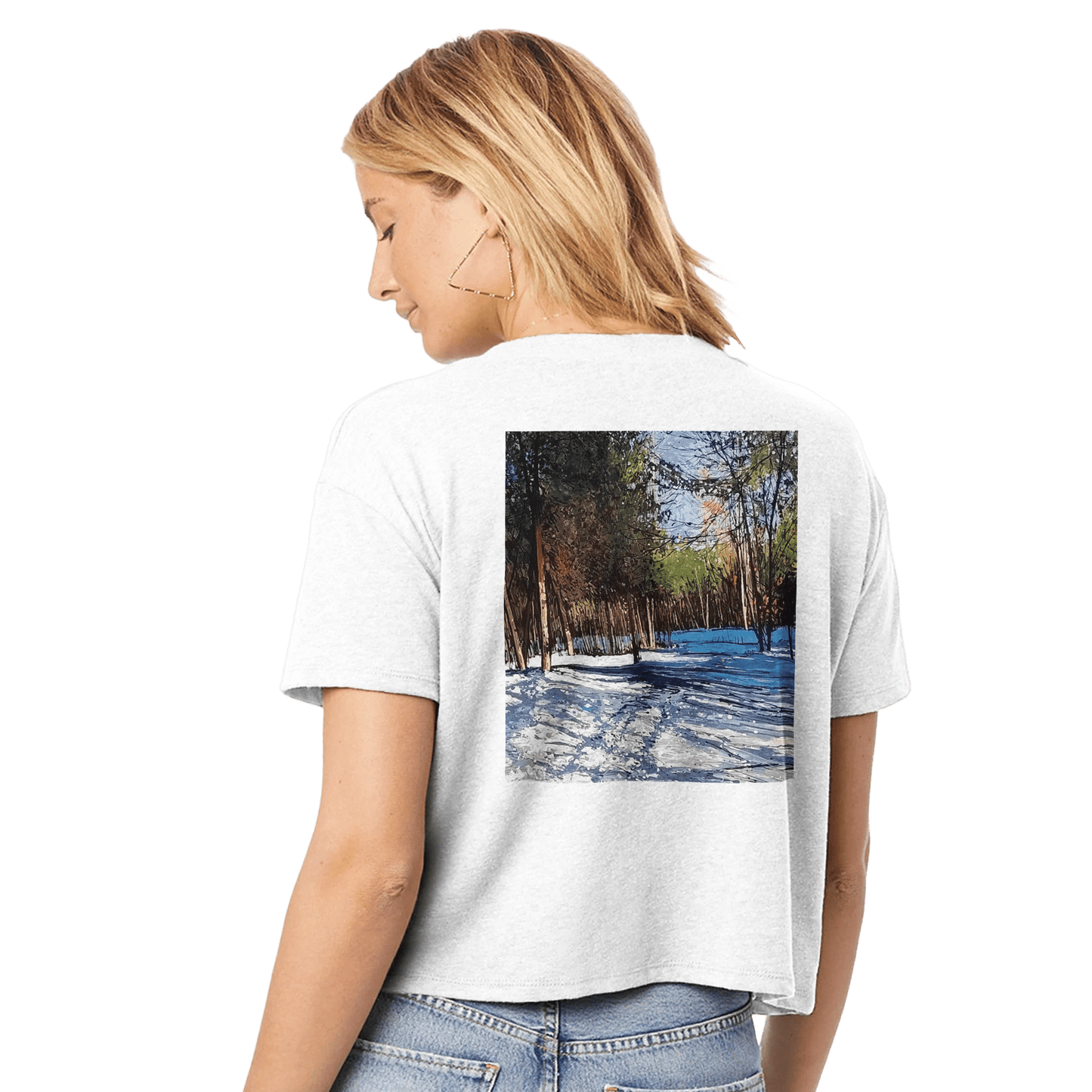 Outer space - Women's Headliner Cropped Crewneck T-Shirt | Alternative 5114BP - eduardgurevich S