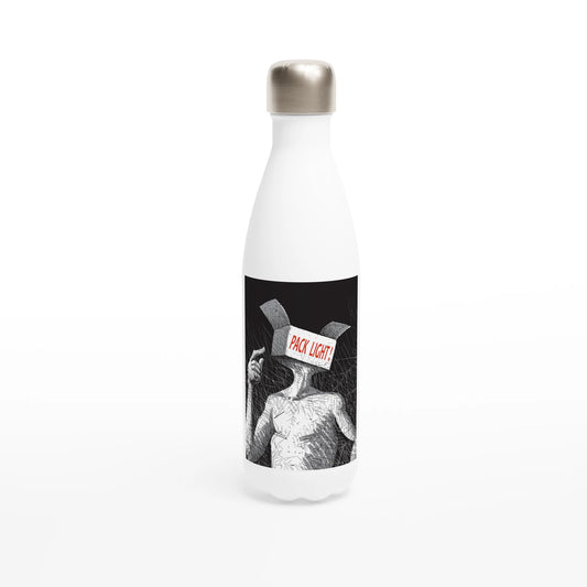 Pack light illustration - White 17oz Stainless Steel Water Bottle - eduardgurevich