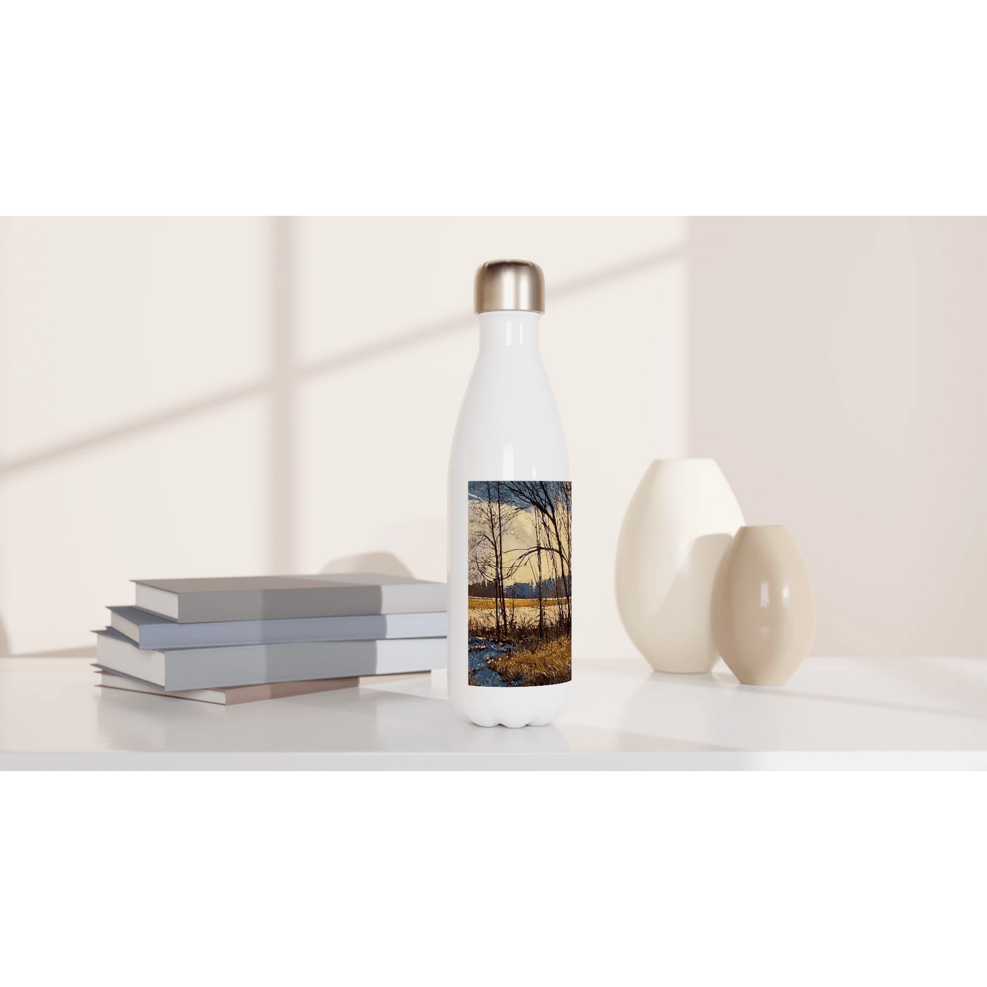 Promise - White 17oz Stainless Steel Water Bottle - eduardgurevich