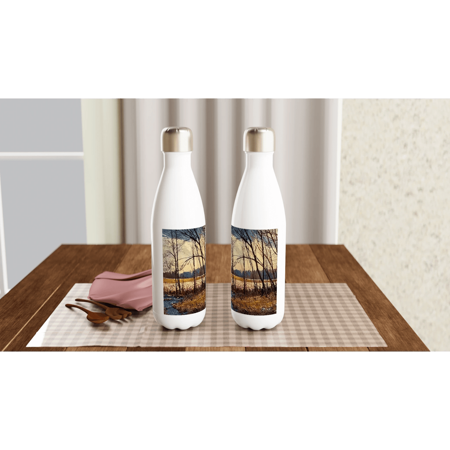Promise - White 17oz Stainless Steel Water Bottle - eduardgurevich