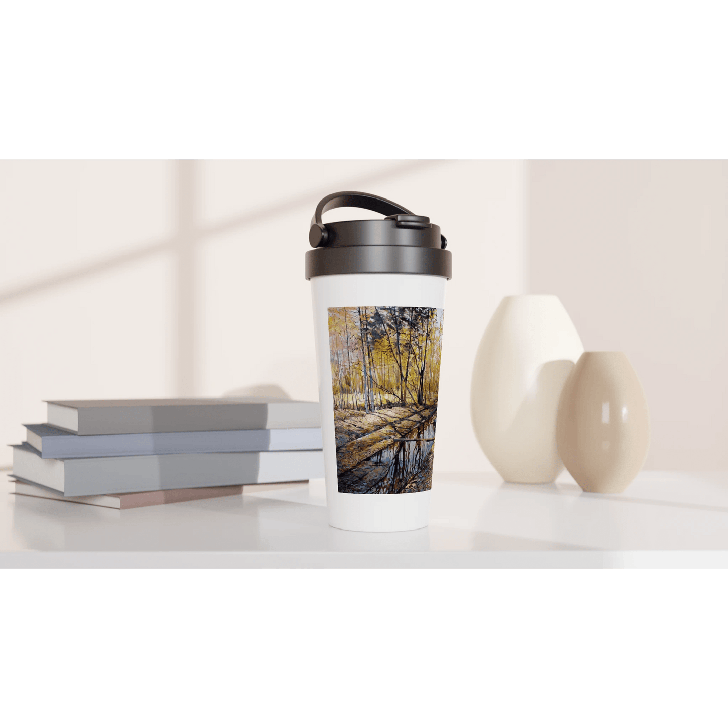Promising - White 15oz Stainless Steel Travel Mug - eduardgurevich