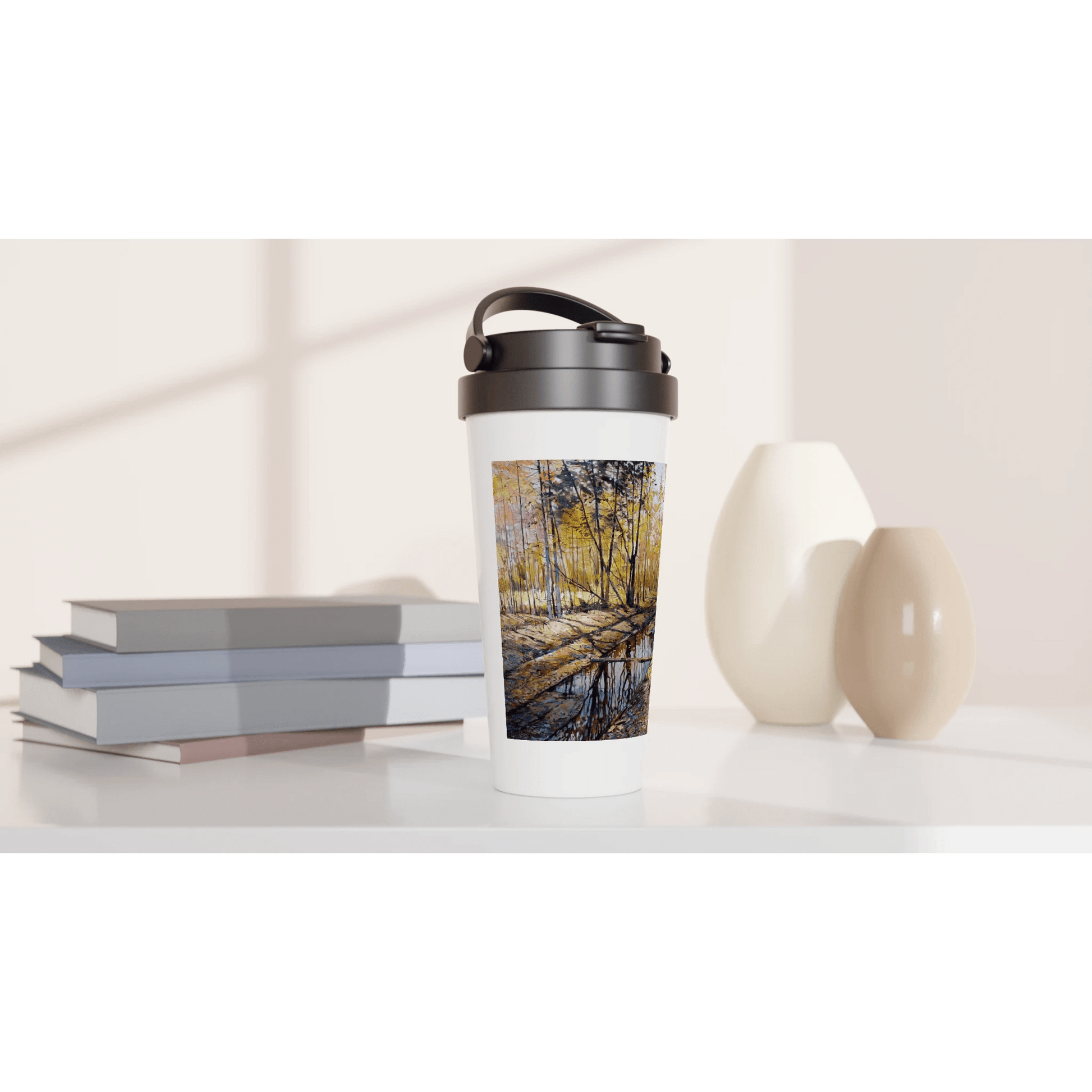 Promising - White 15oz Stainless Steel Travel Mug - eduardgurevich