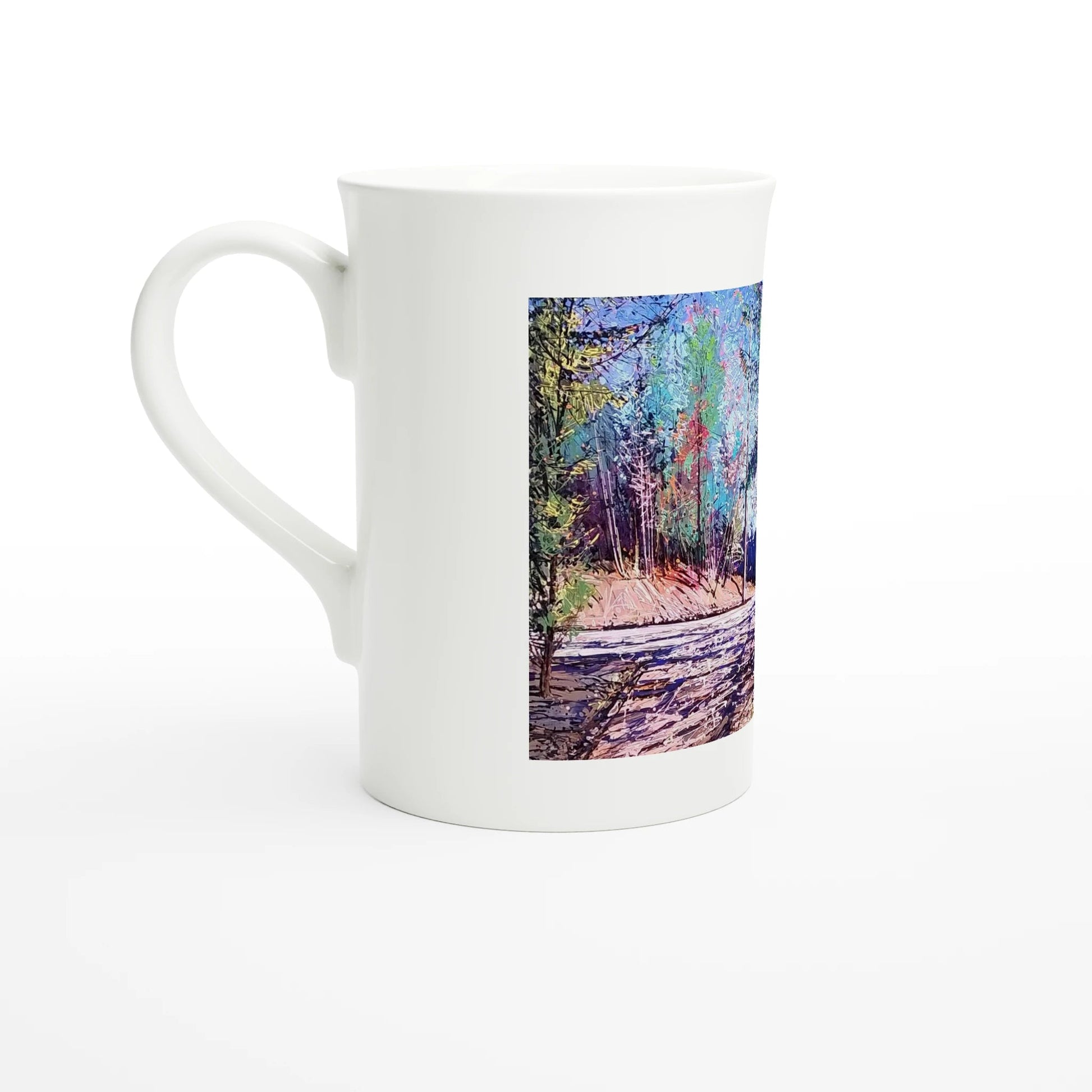 Road twist - White 10oz Porcelain Slim Mug - eduardgurevich